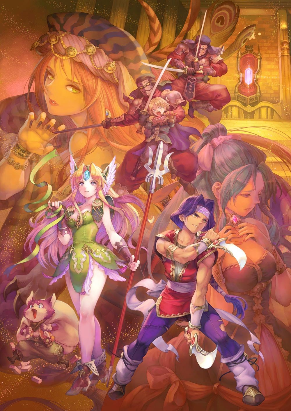 Artwork of characters from Trials of Mana HD Phone Wallpaper