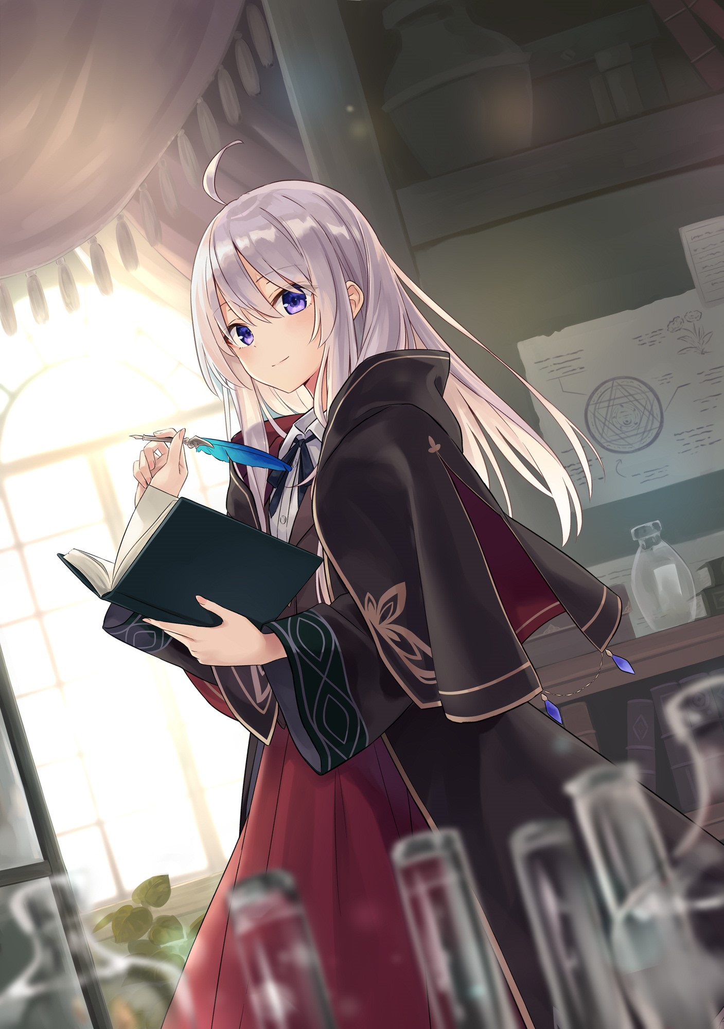 Elaina from Majo no Tabitabi Reading a Book HD Phone Wallpaper