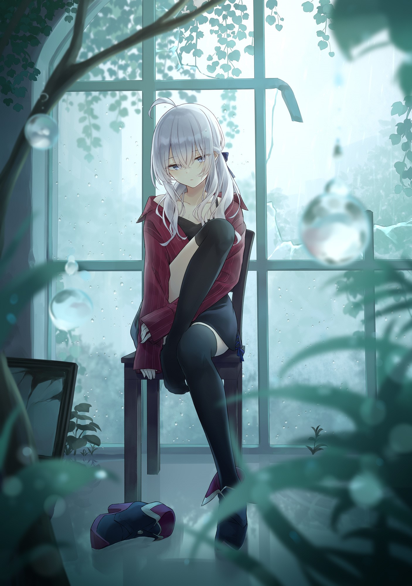 Elaina from Majo no Tabitabi sitting by a window HD Phone Wallpaper