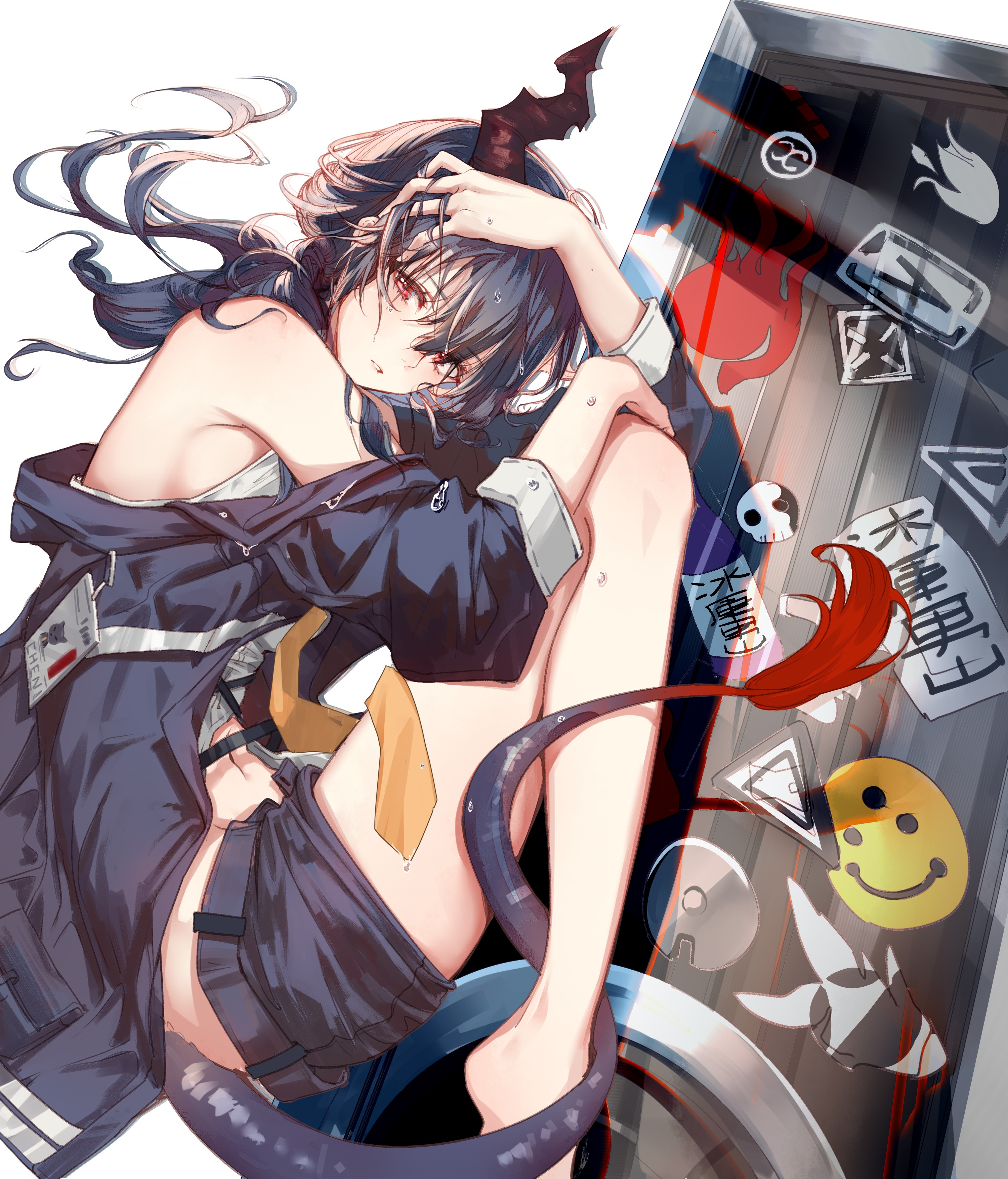 Chen from Arknights with horns and tail HD Phone Wallpaper
