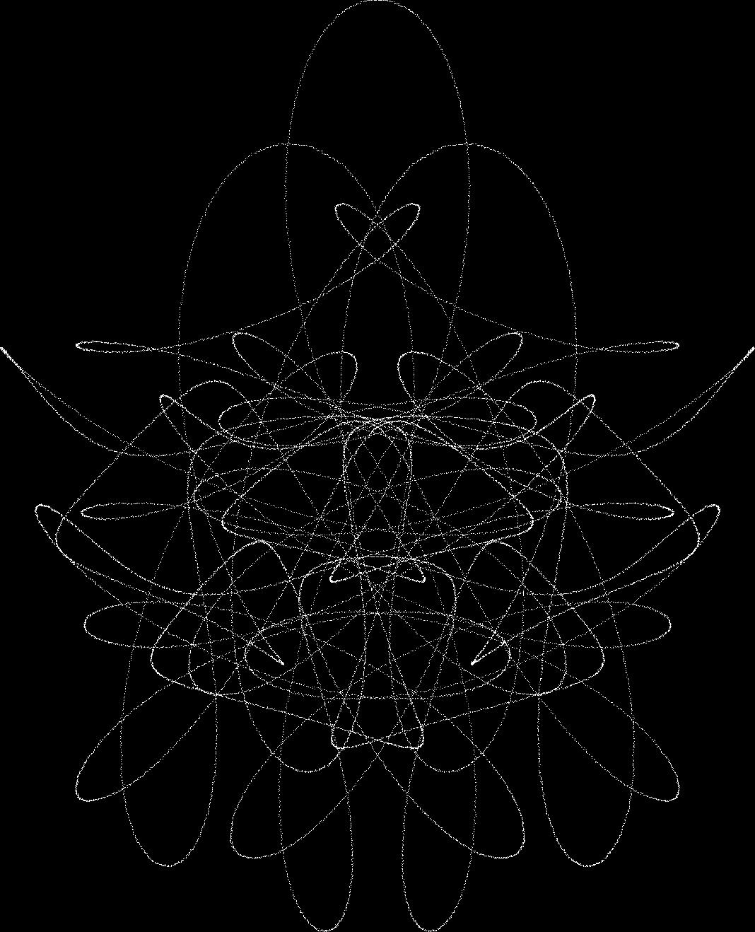Abstract symmetrical white line art on black background HD Phone Wallpaper