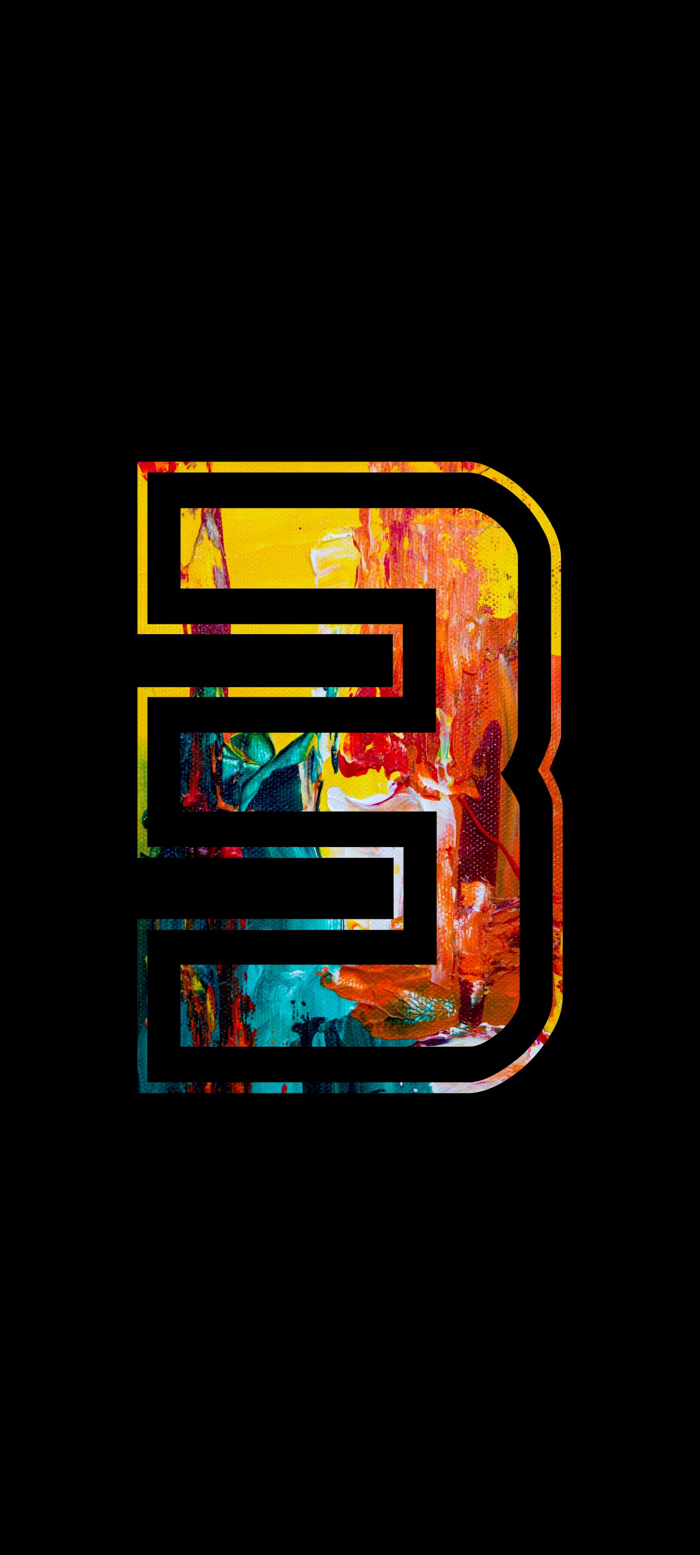 Abstract B logo with colorful paint strokes HD Phone Wallpaper