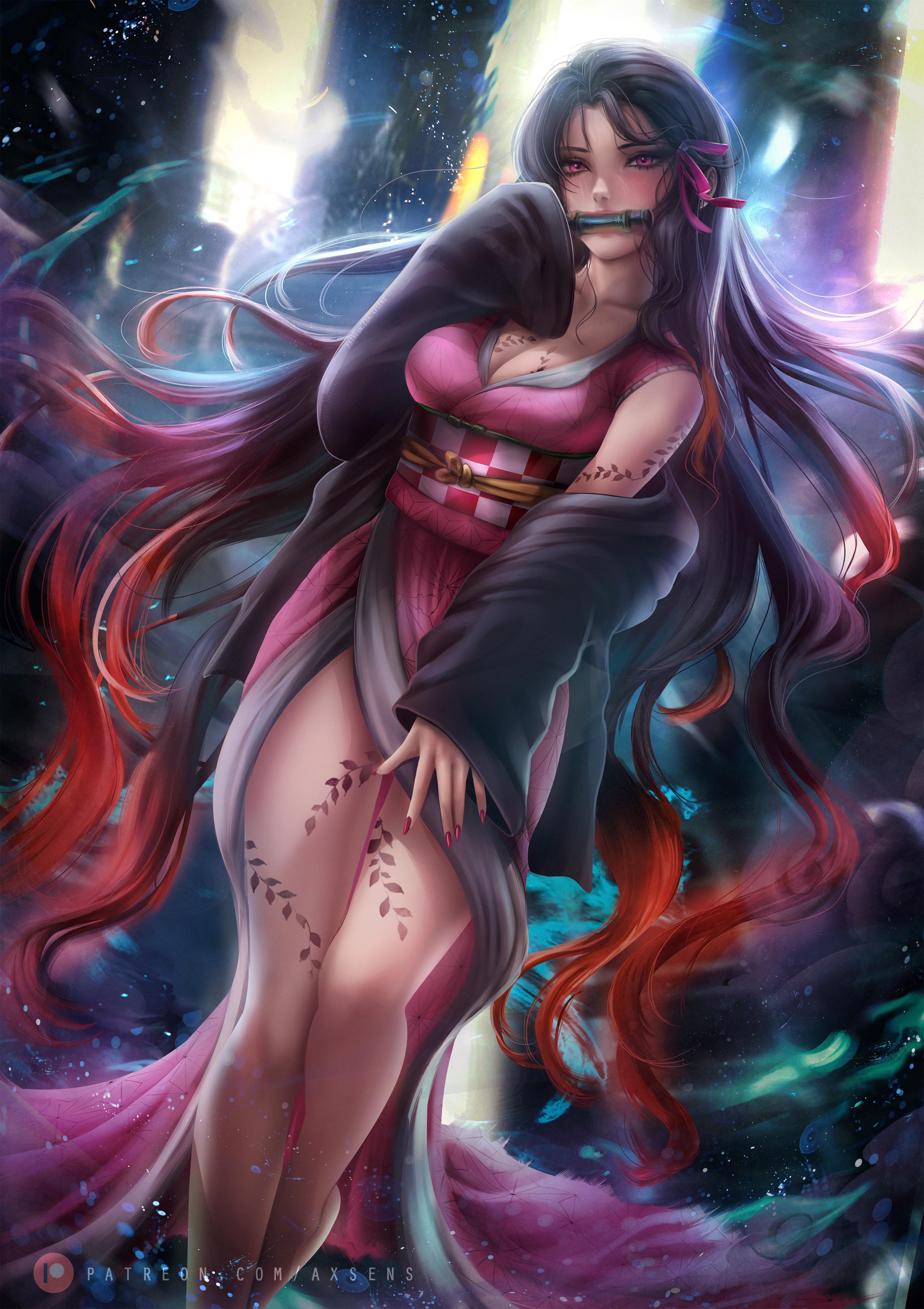 Kamado Nezuko from Kimetsu no Yaiba fan art HD Phone Wallpaper