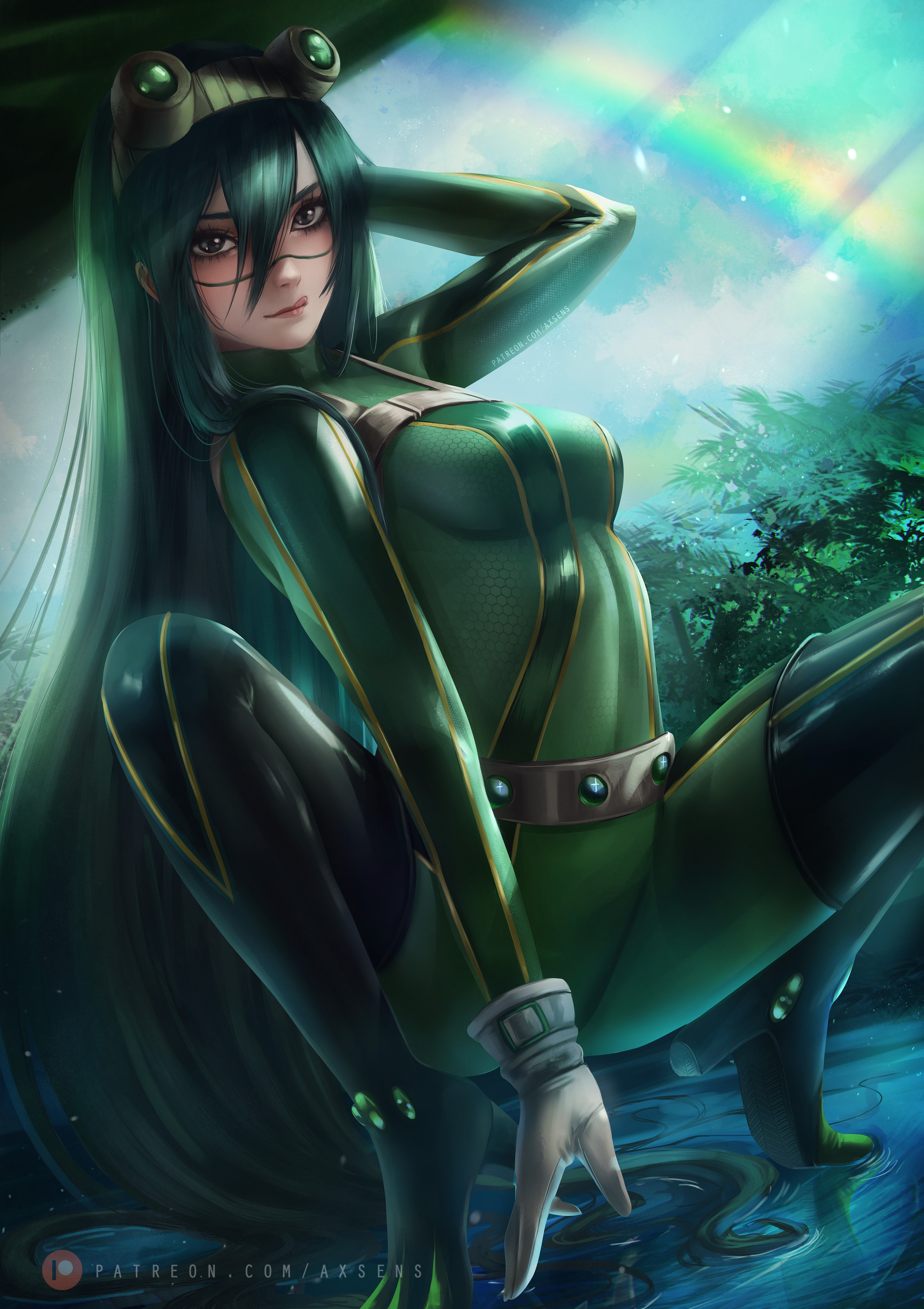 Tsuyu Asui from Boku no Hero Academia fan art HD Phone Wallpaper