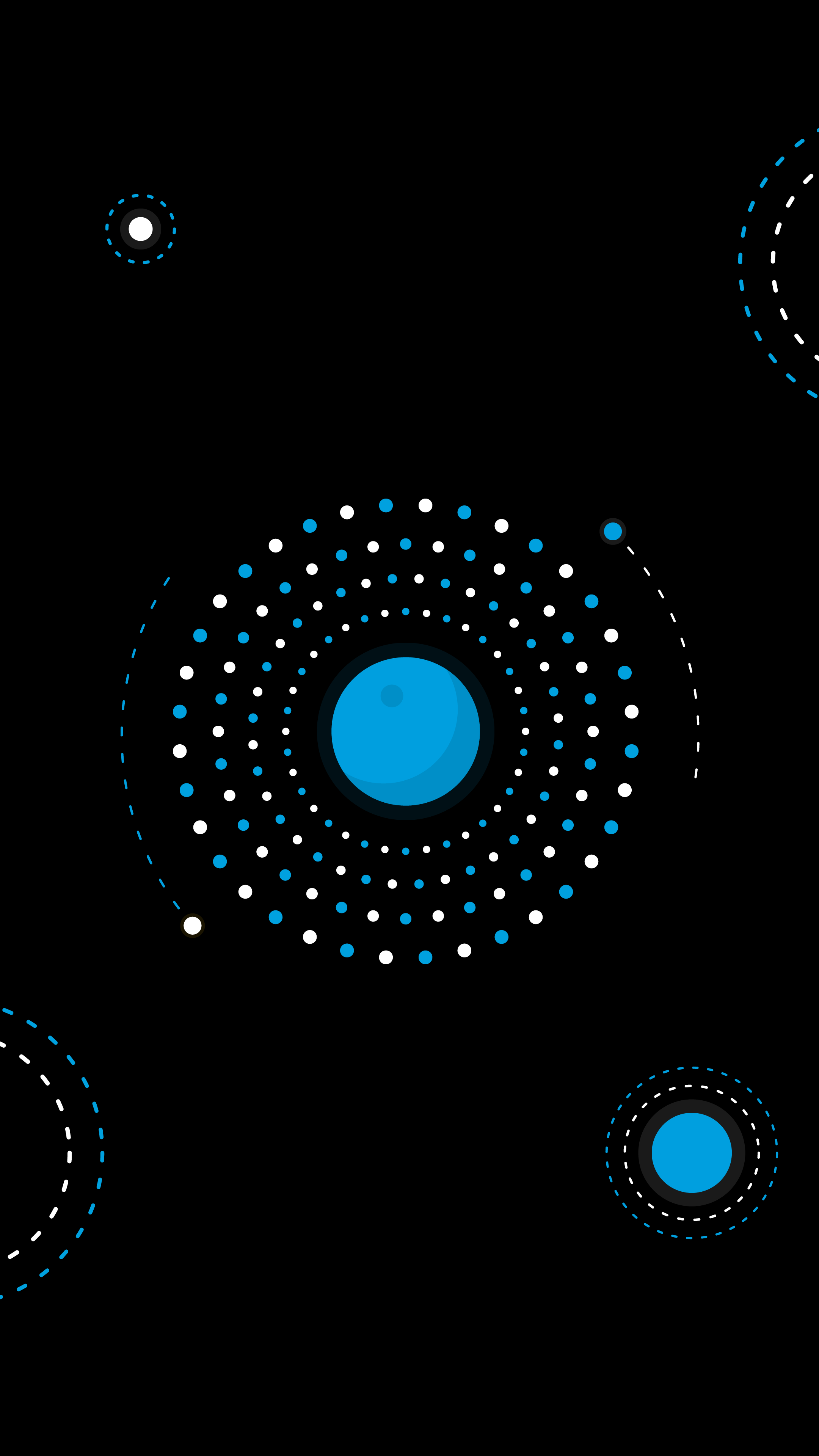 Abstract circles and dots on black background HD Phone Wallpaper
