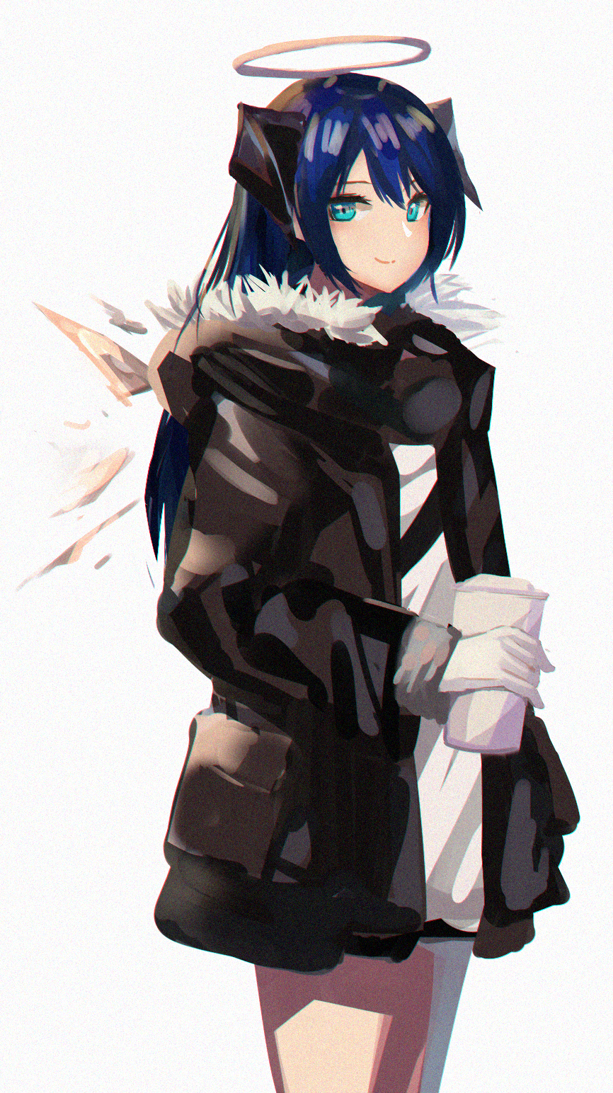 Mostima from Arknights with horns and halo HD Phone Wallpaper