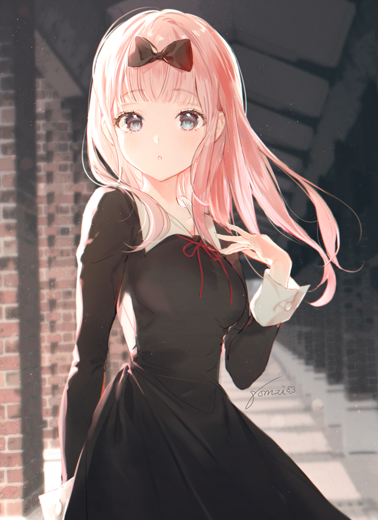 Chika Fujiwara in School Uniform from Kaguya-Sama HD Phone Wallpaper