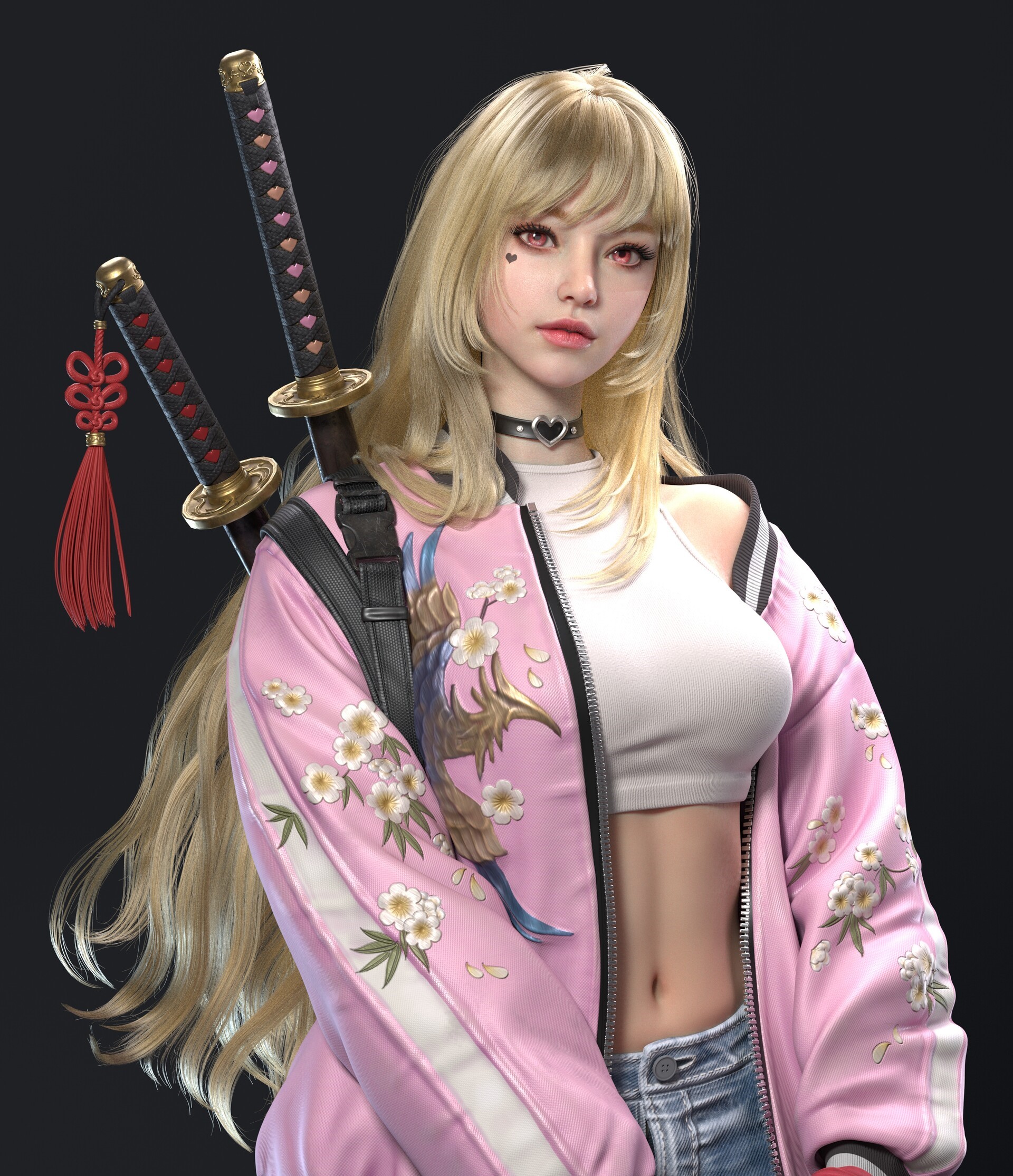 Woman with blonde hair and katana HD Phone Wallpaper
