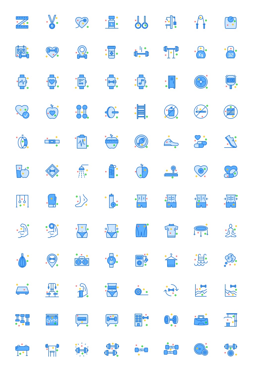 Fitness and Health Icons Set HD Phone Wallpaper
