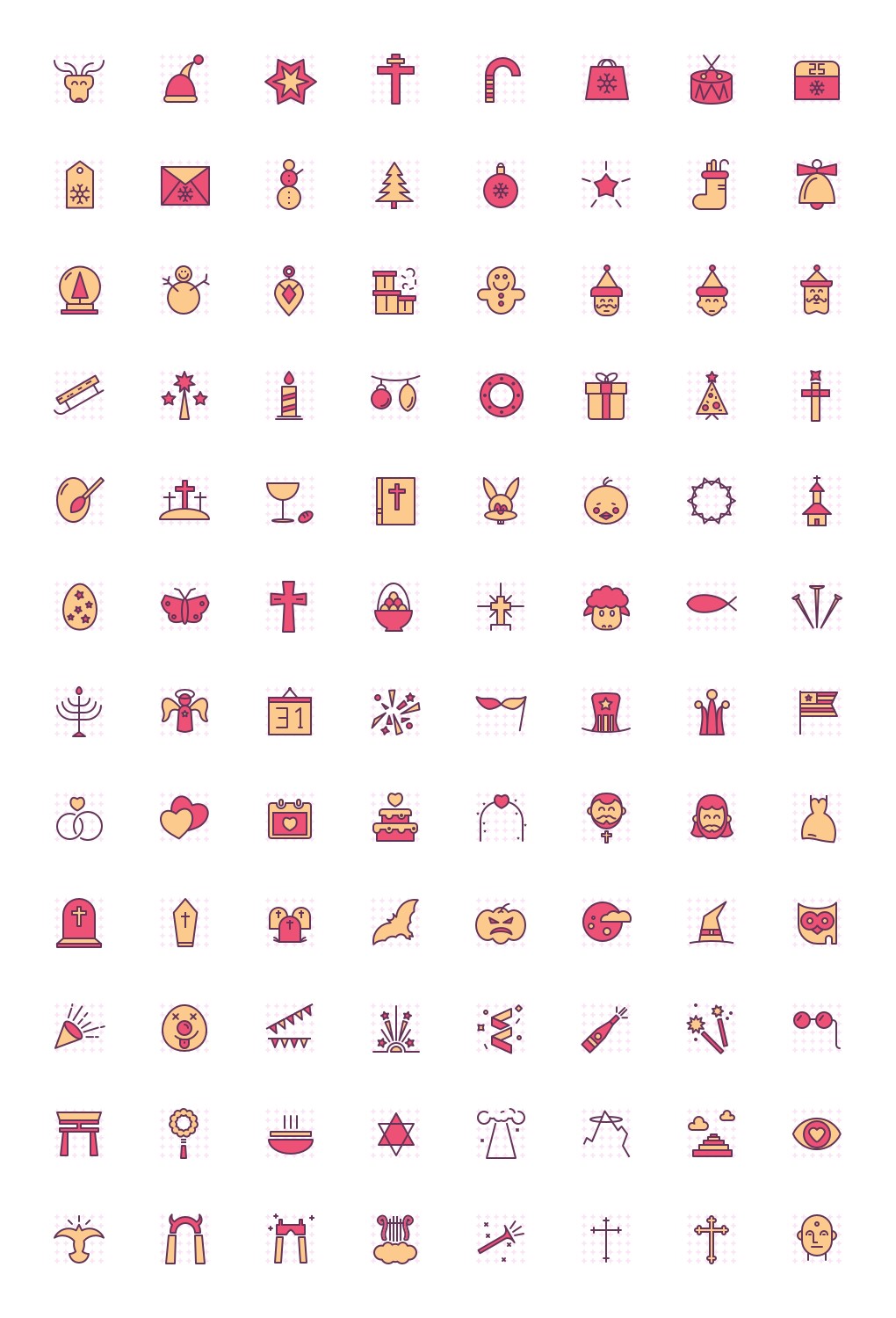 Collection of holiday and religious icons HD Phone Wallpaper