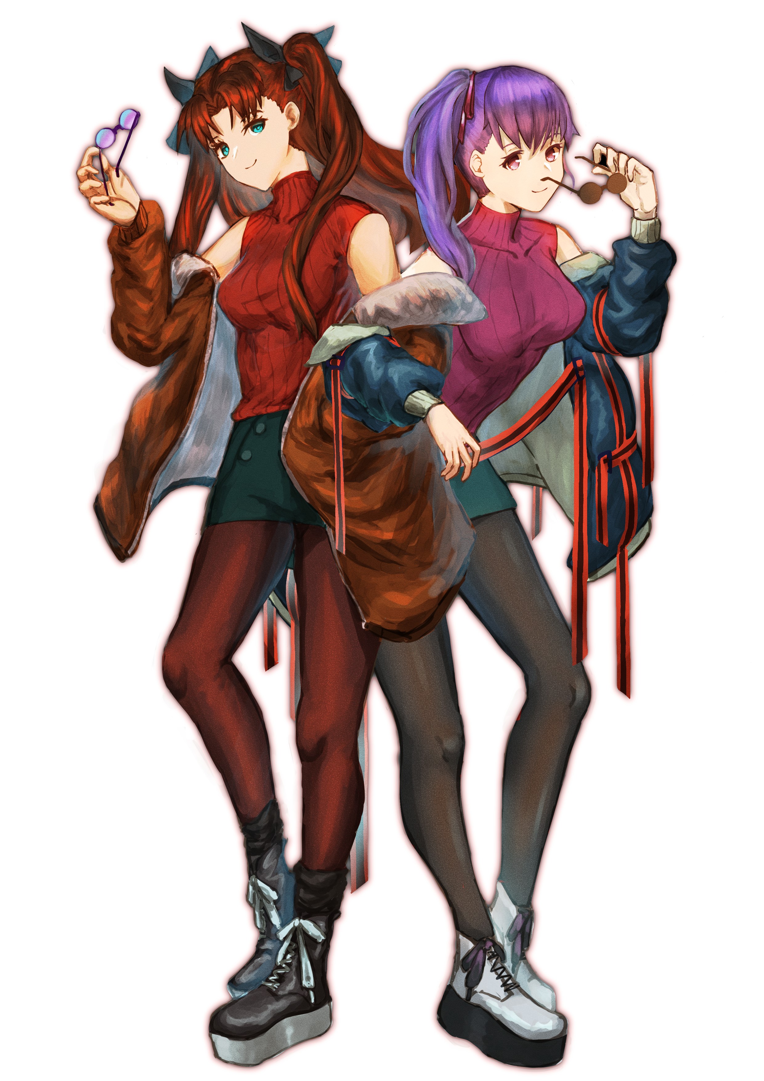 Matou Sakura and Tohsaka Rin from Fate/Stay Night HD Phone Wallpaper