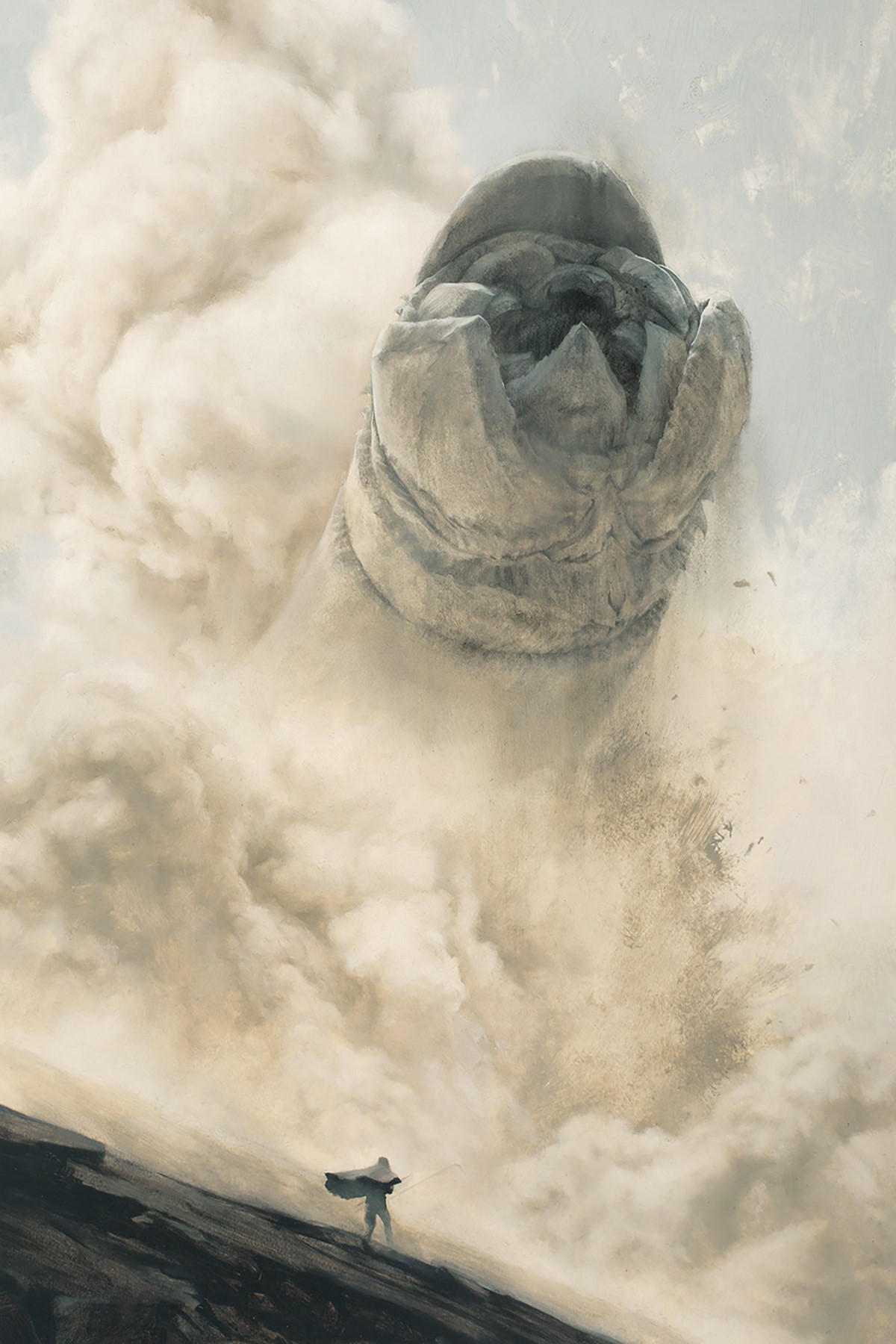 Sandworm emerging from sandstorm on Arrakis HD Phone Wallpaper