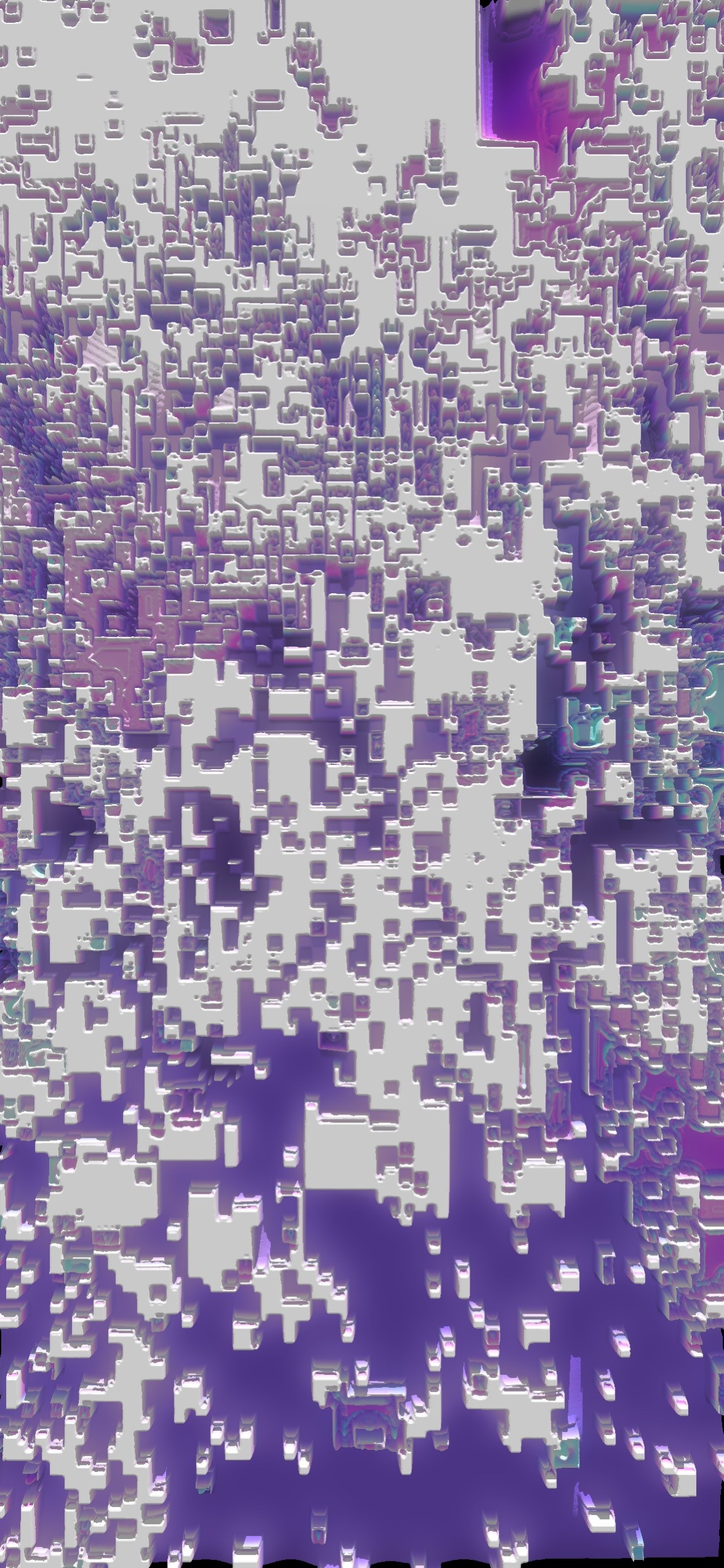 Abstract digital art with purple and white geometric shapes HD Phone Wallpaper