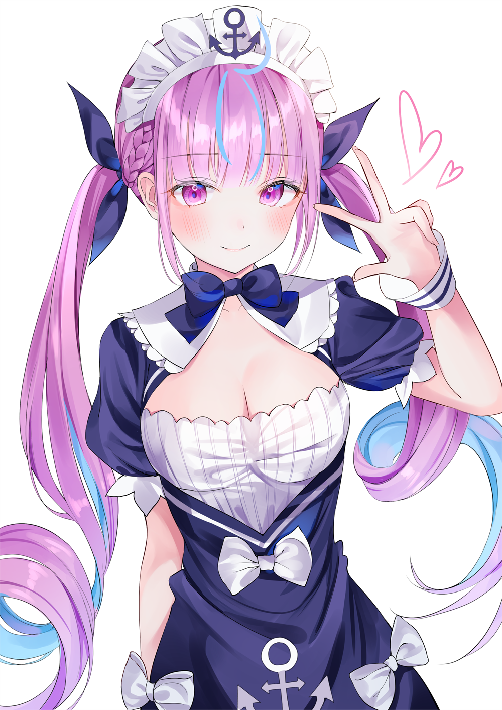 Minato Aqua from Hololive, anime girl in maid outfit HD Phone Wallpaper