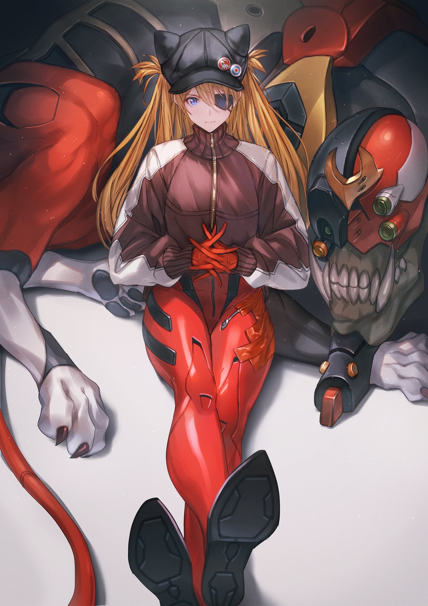 Asuka Langley Soryu in EVA Unit 02 Plugsuit HD Phone Wallpaper