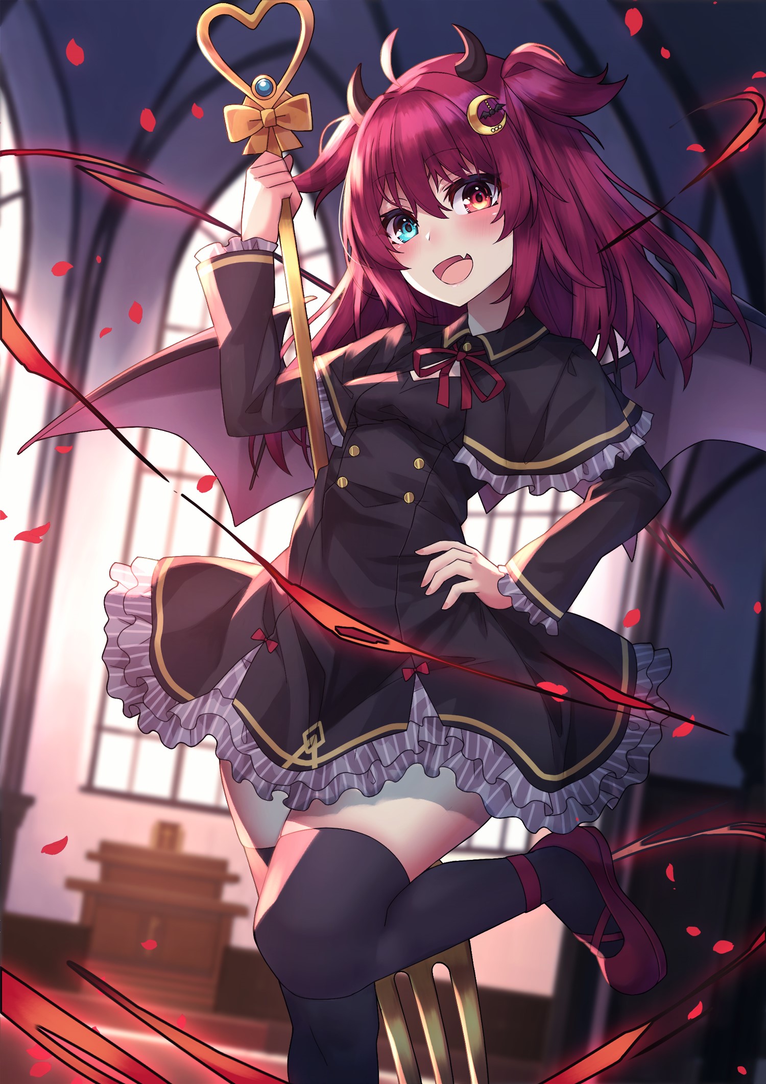 Yuzuki Roa from Nijisanji with horns and wings HD Phone Wallpaper