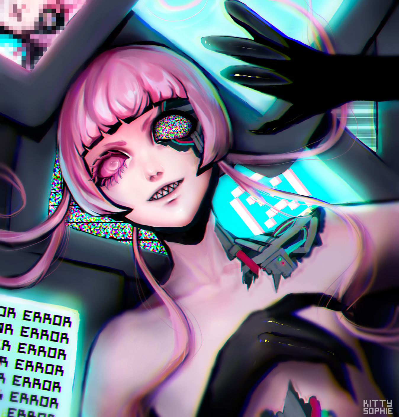 Glitch Art Cyber Corruption Artwork HD Phone Wallpaper