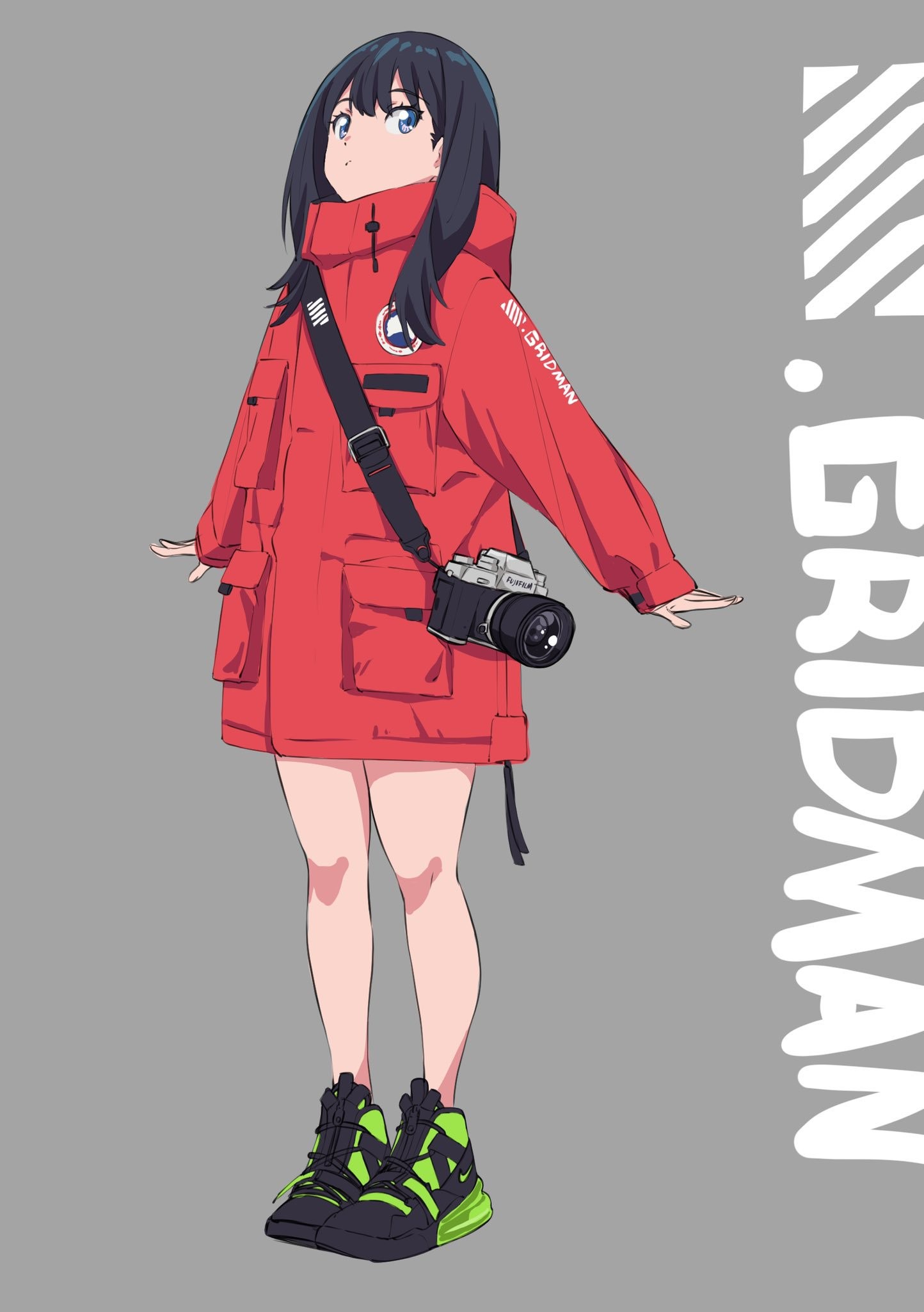 Rikka Takarada from SSSS.GRIDMAN with a camera HD Phone Wallpaper