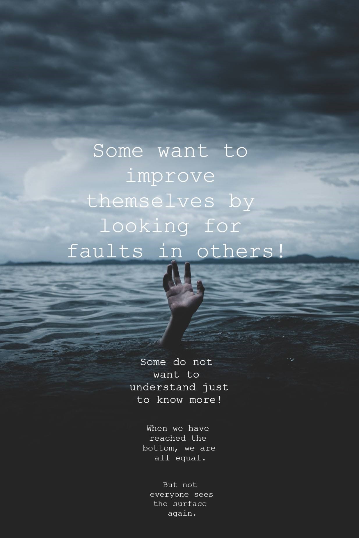 Hand reaching out of dark water with inspirational text HD Phone Wallpaper