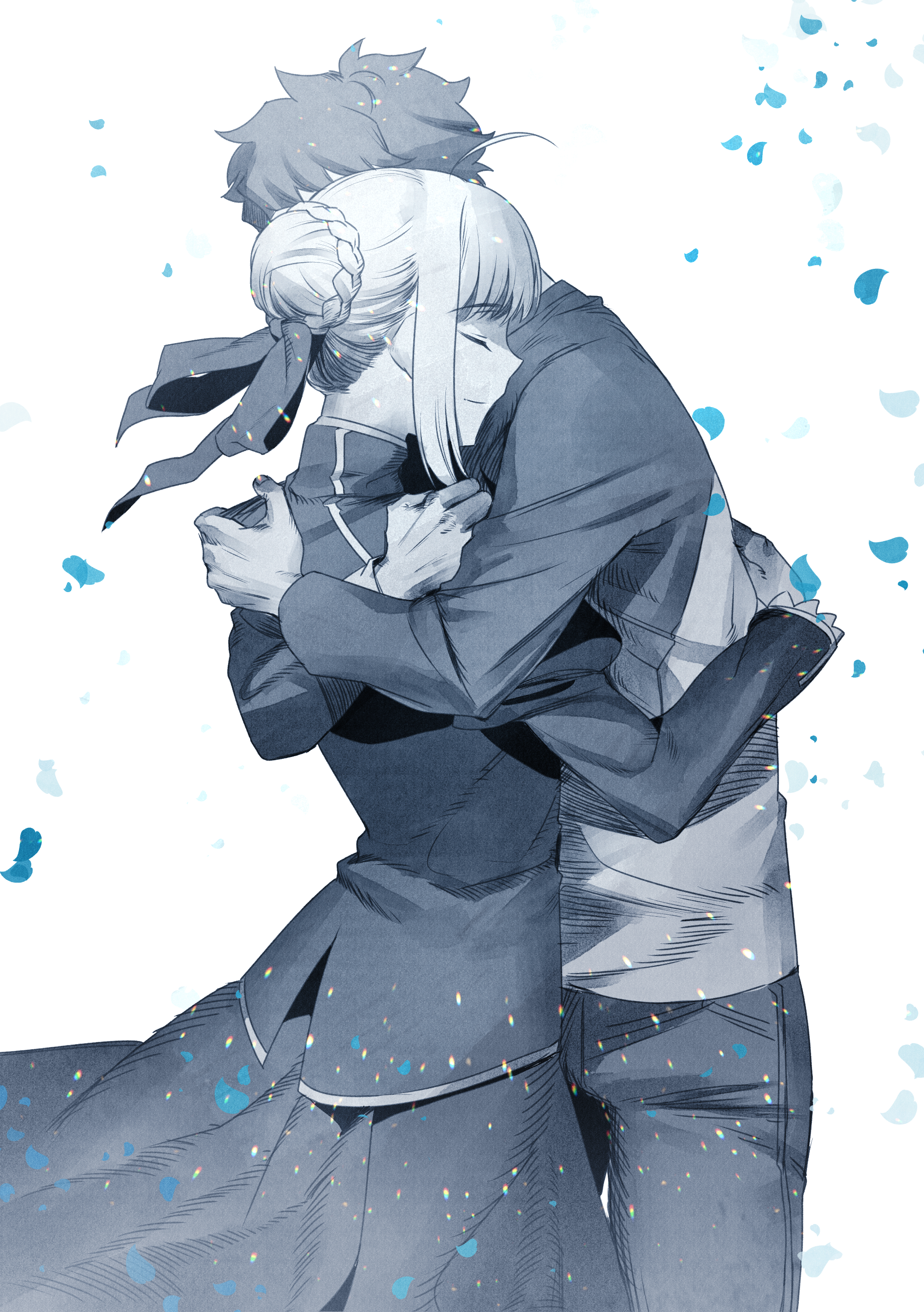 Arturia Pendragon and Shirou Emiya hugging HD Phone Wallpaper