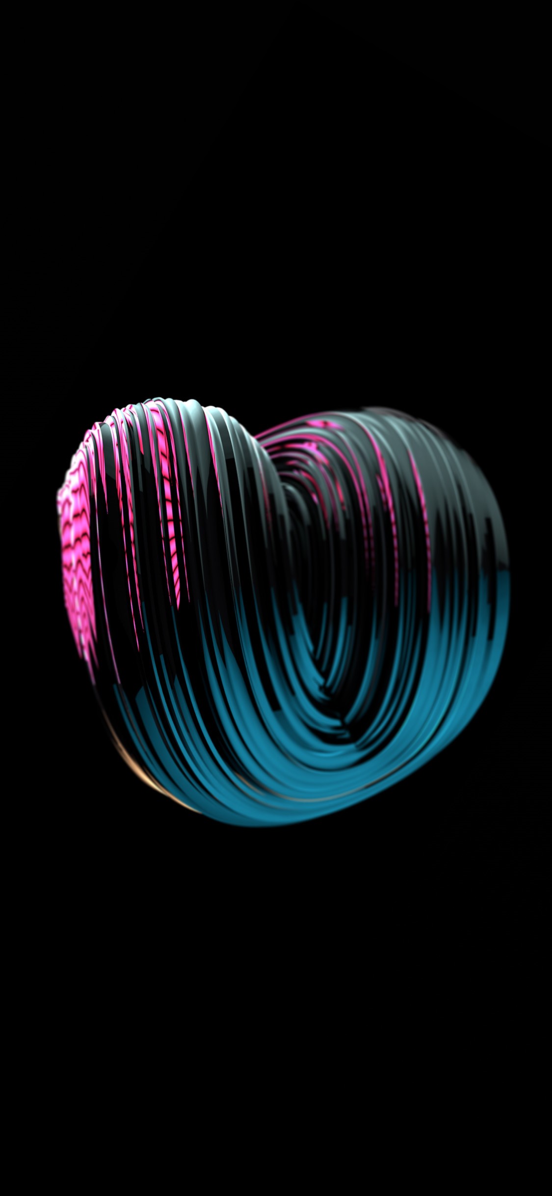 Abstract digital art render with pink and blue highlights HD Phone Wallpaper