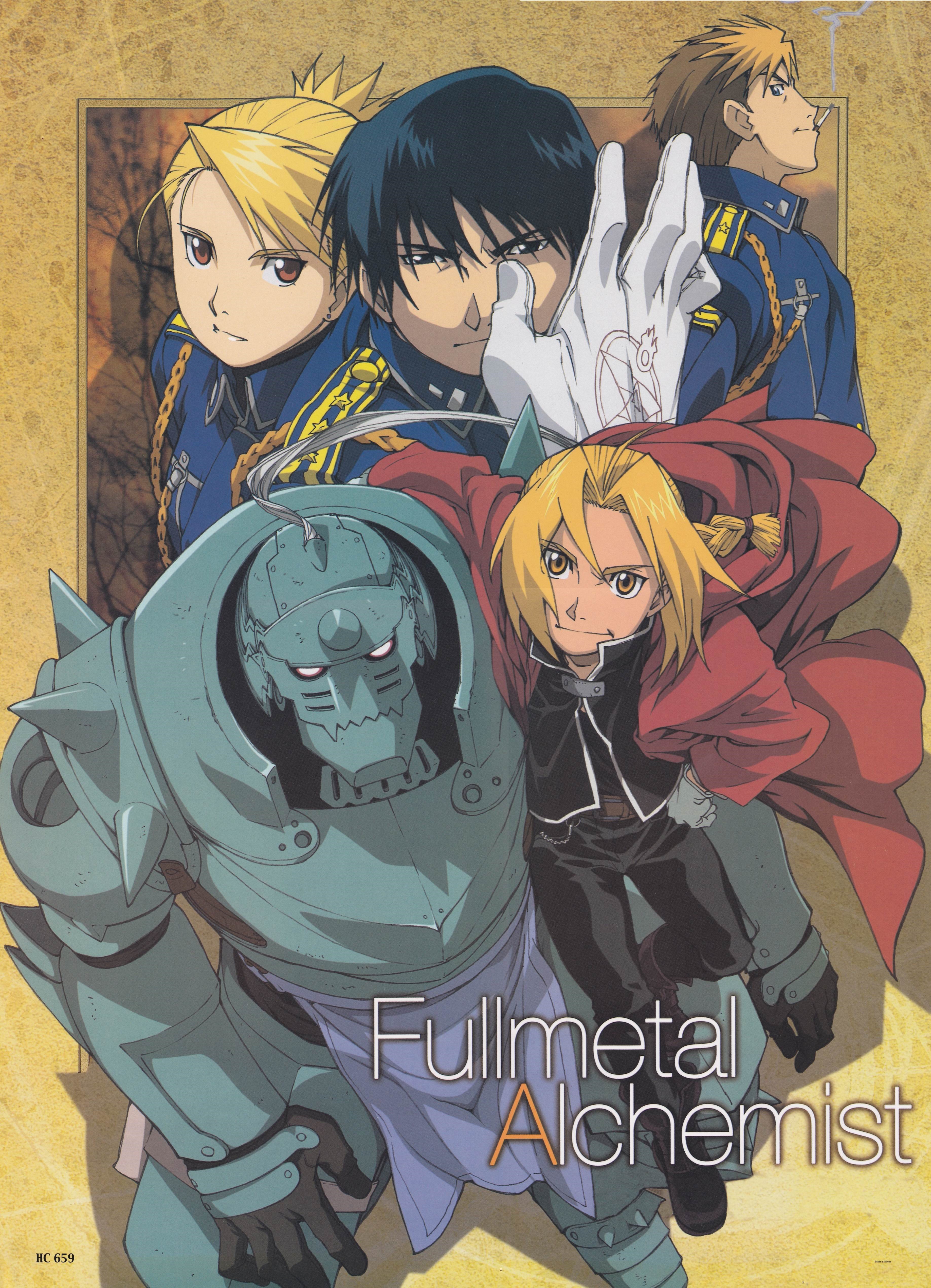 Fullmetal Alchemist characters: Edward Elric, Alphonse Elric, Roy Mustang HD Phone Wallpaper