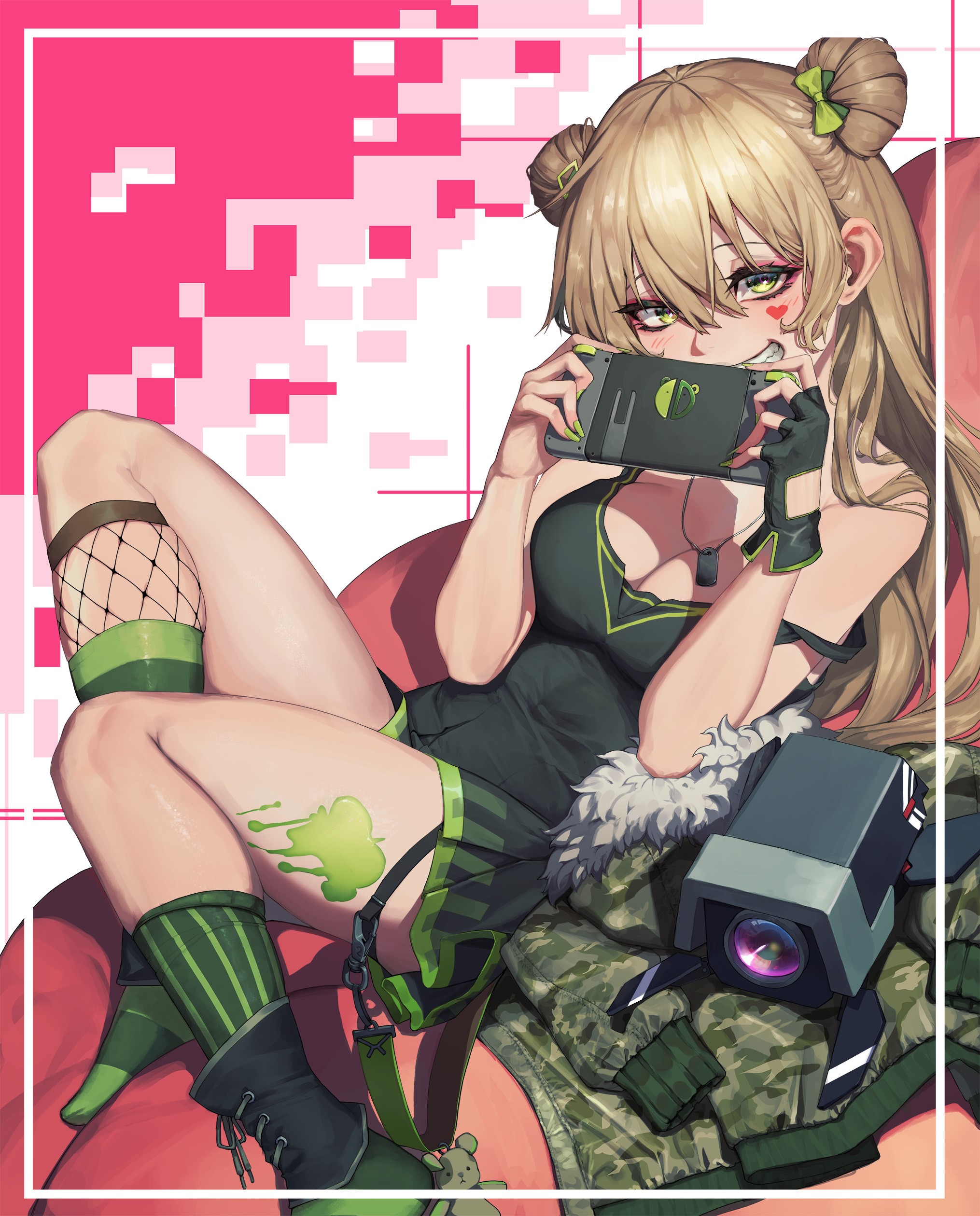 RFB from Girls Frontline holding a game console HD Phone Wallpaper