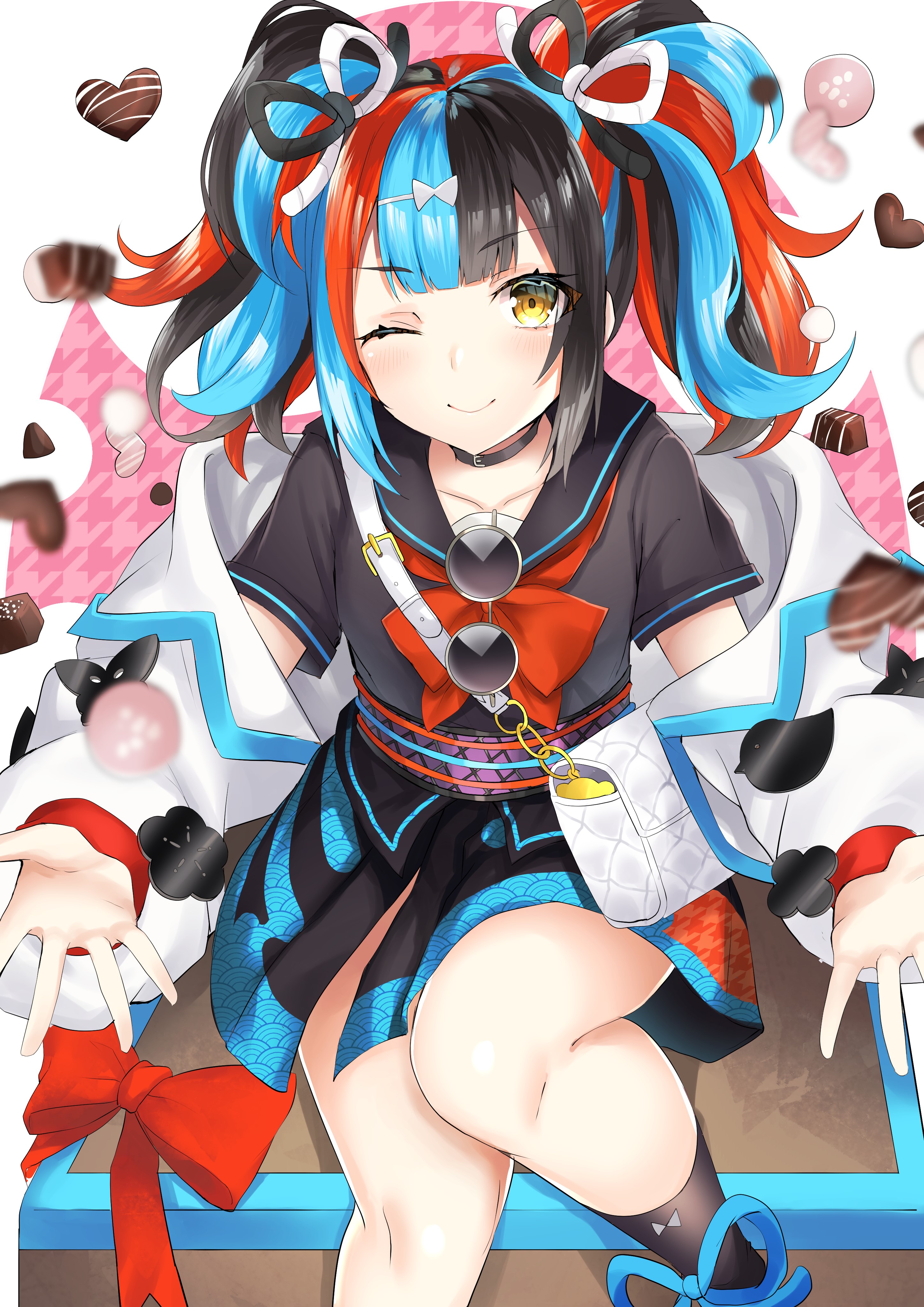 Sei Shonagon from Fate/Grand Order with Multicolored Hair HD Phone Wallpaper