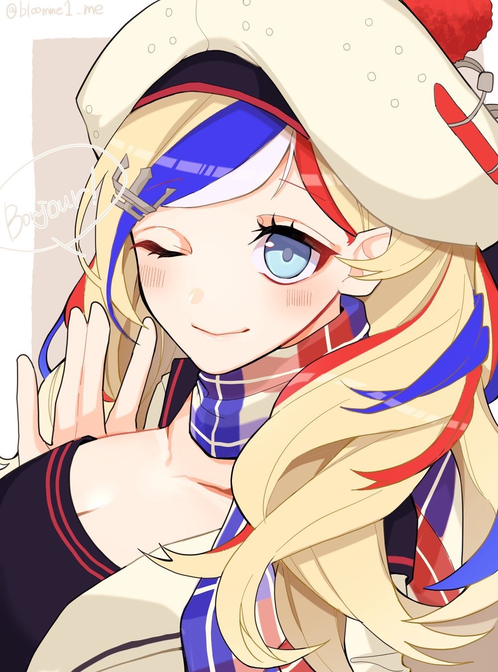 Anime girl with blonde hair and blue eyes HD Phone Wallpaper