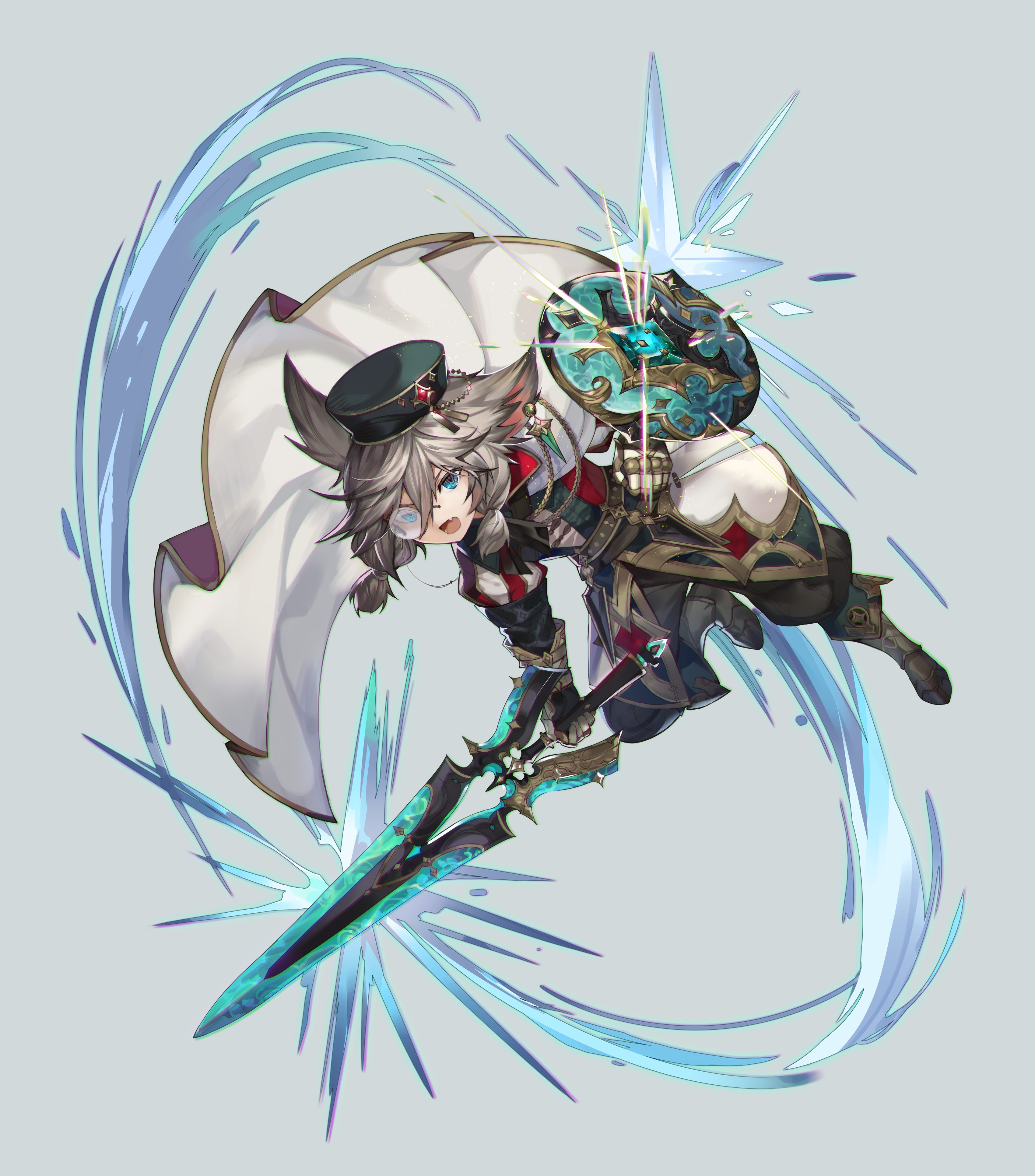 Anime character with sword and shield HD Phone Wallpaper