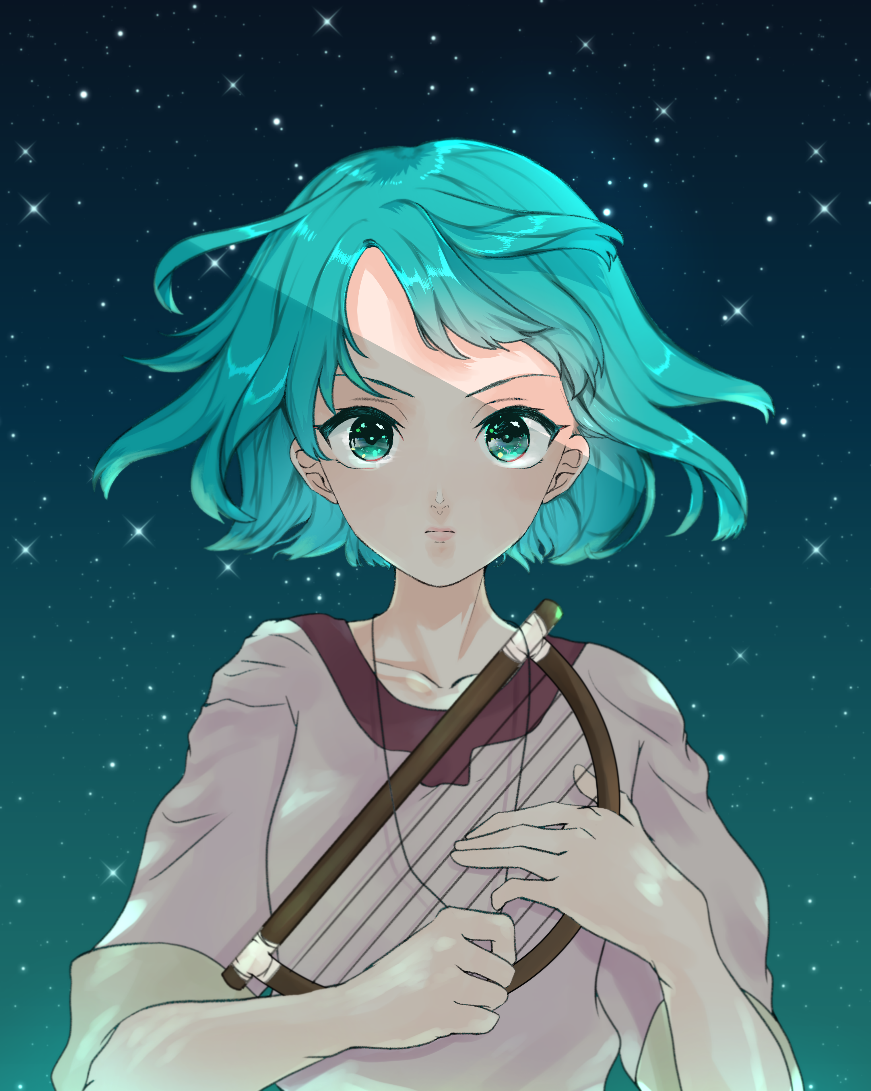 Erin from Kemono no Souja Erin with a Lyre HD Phone Wallpaper