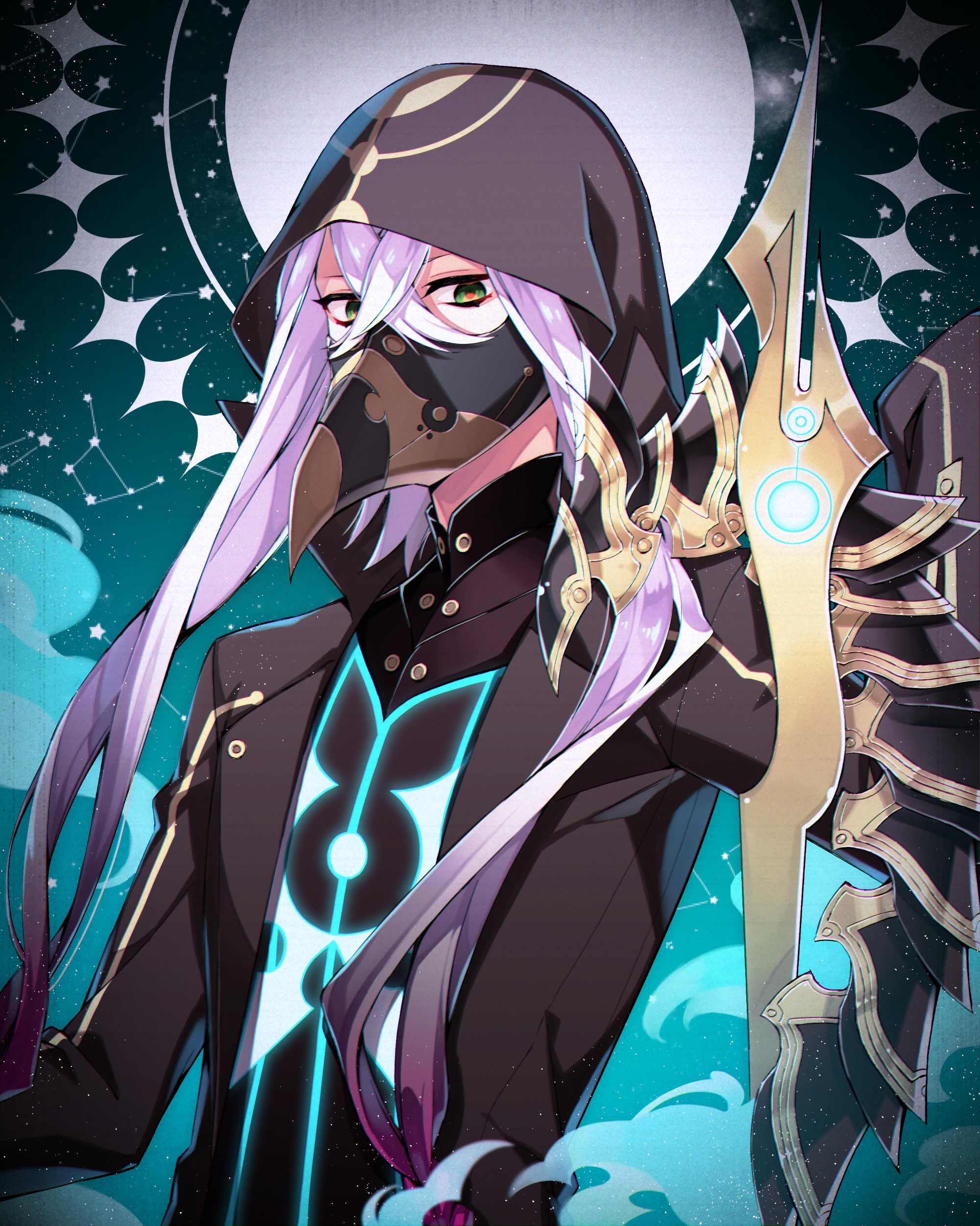 Anime character with mask and hood HD Phone Wallpaper