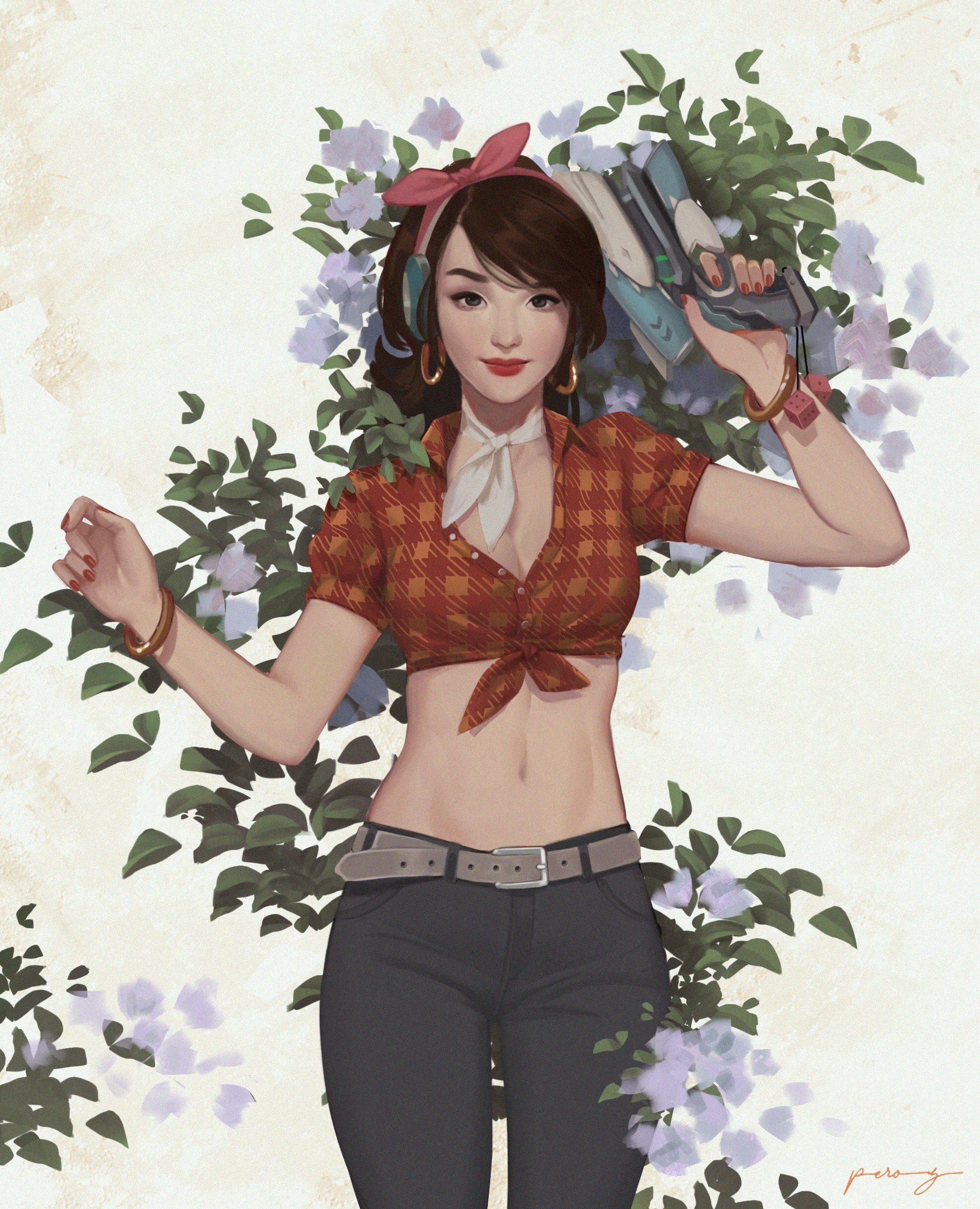 D.Va from Overwatch by Roanna Peroz HD Phone Wallpaper
