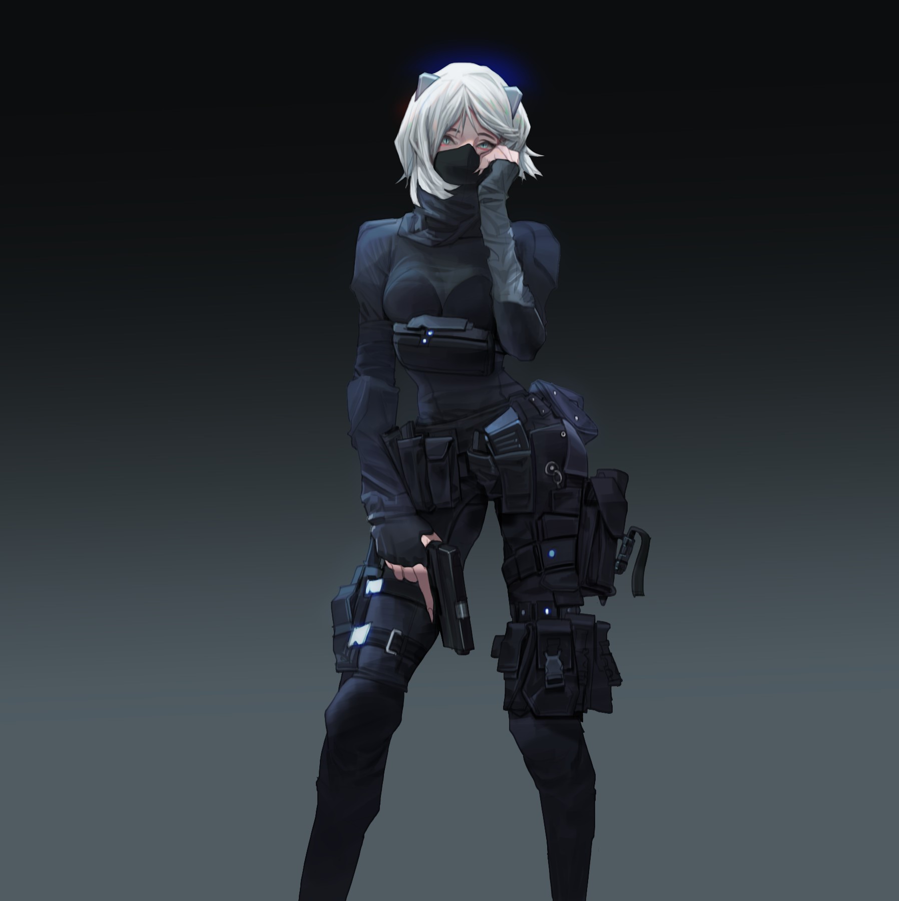 Female operative with weapon HD Phone Wallpaper