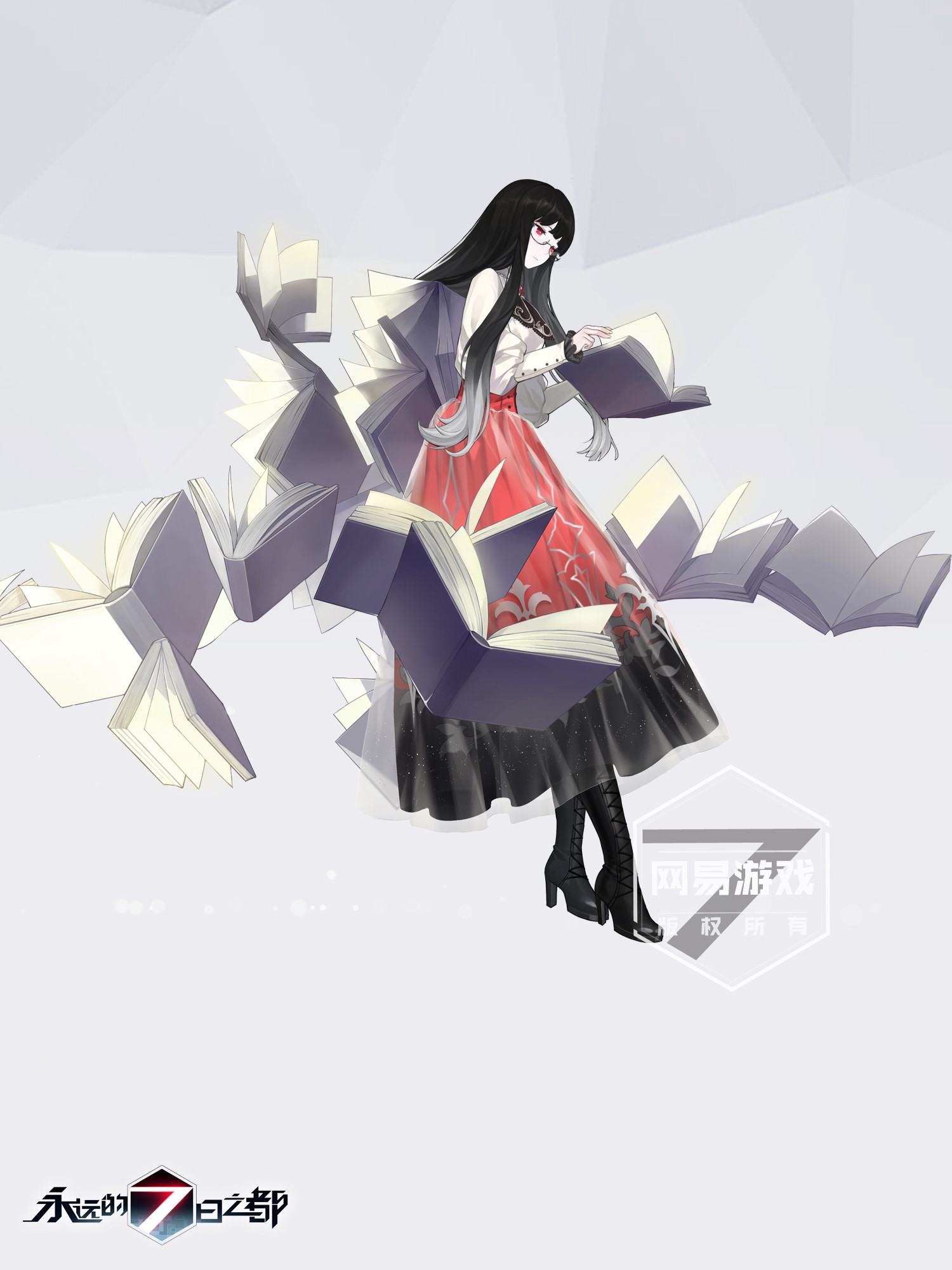 Anime girl with books from Forever 7th Capital HD Phone Wallpaper