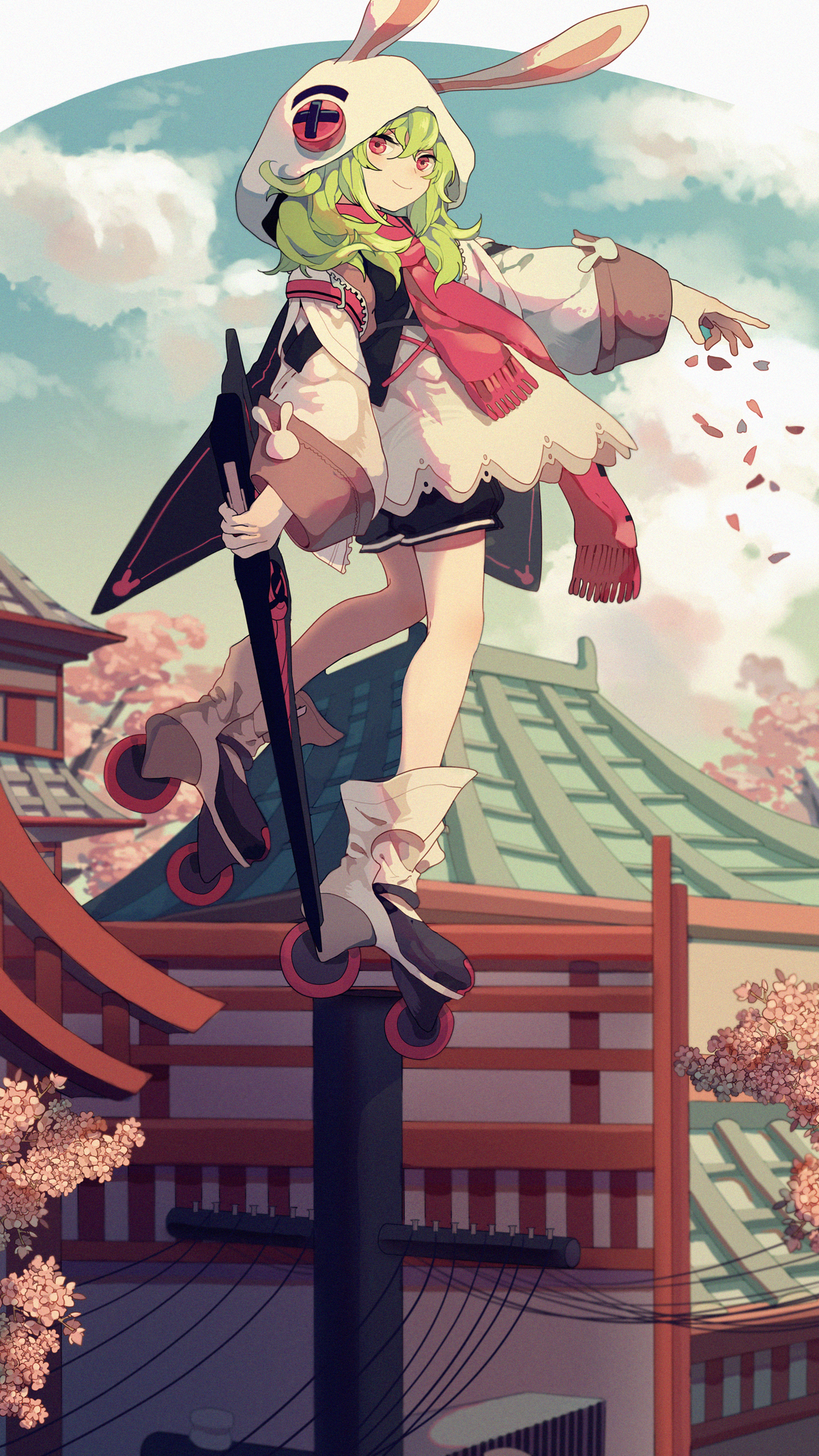 Girl with bunny hat and roller skates from Forever 7th Capital HD Phone Wallpaper