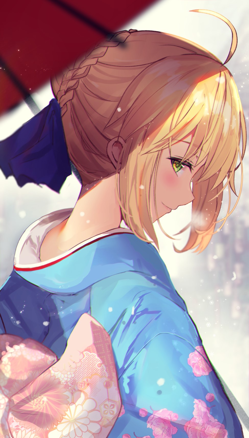 Saber from Fate Series in Kimono HD Phone Wallpaper
