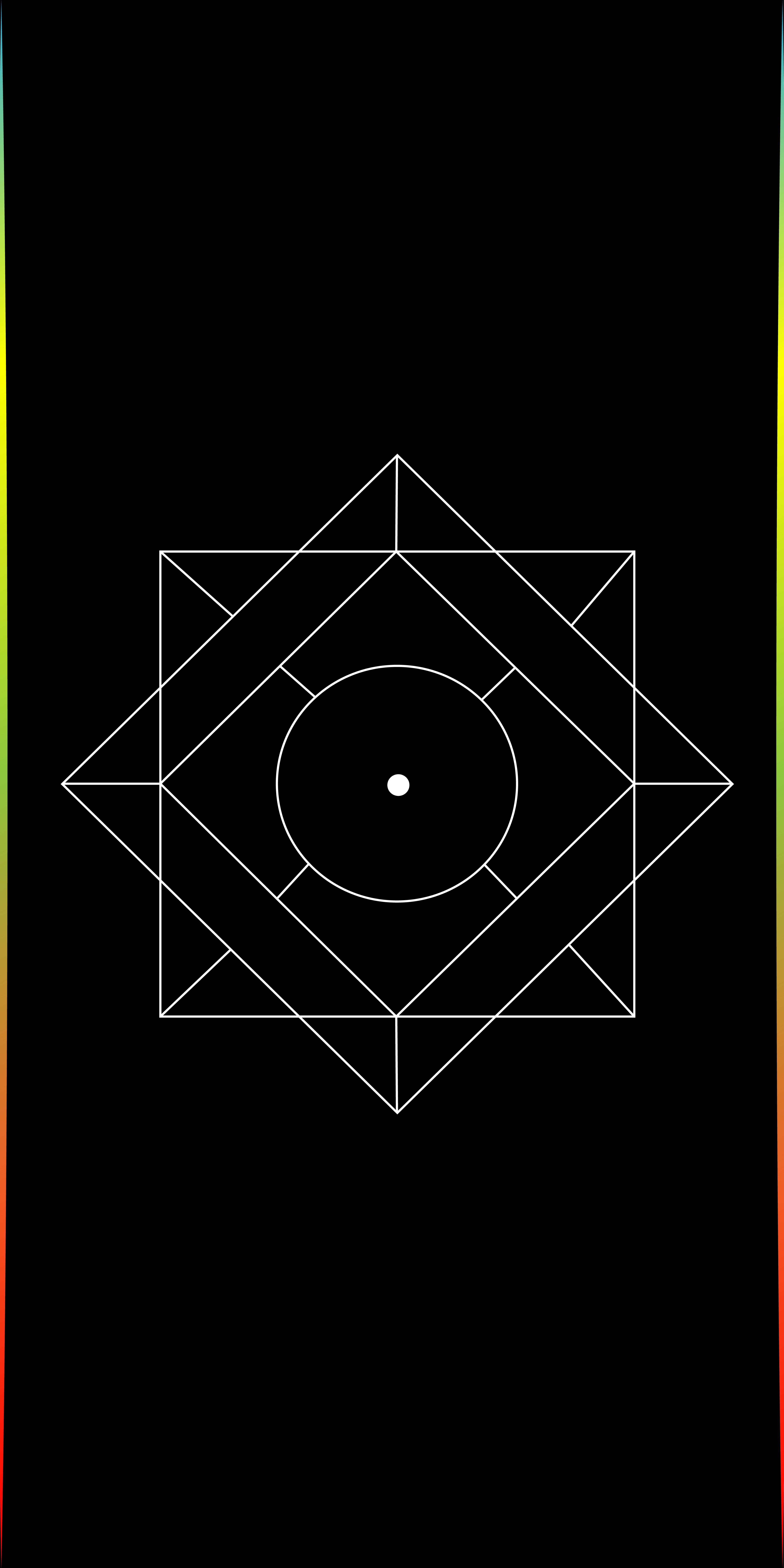Abstract geometric design with rainbow edge HD Phone Wallpaper