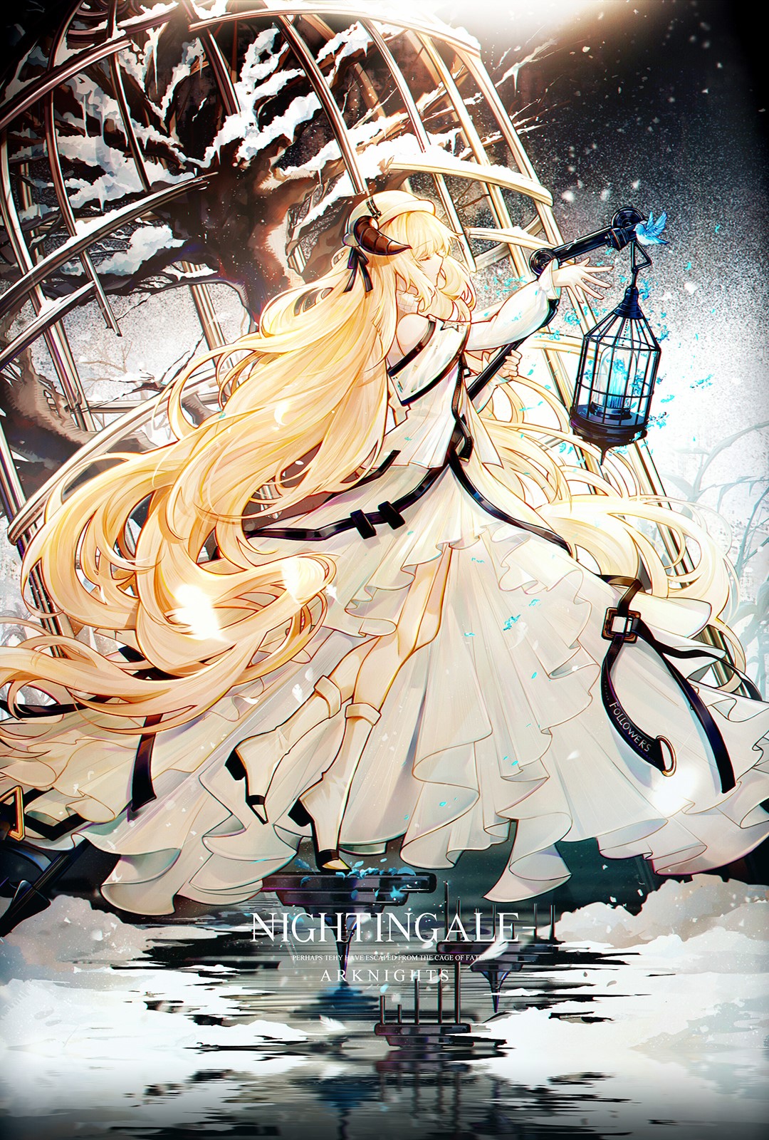 Nightingale from Arknights HD Phone Wallpaper
