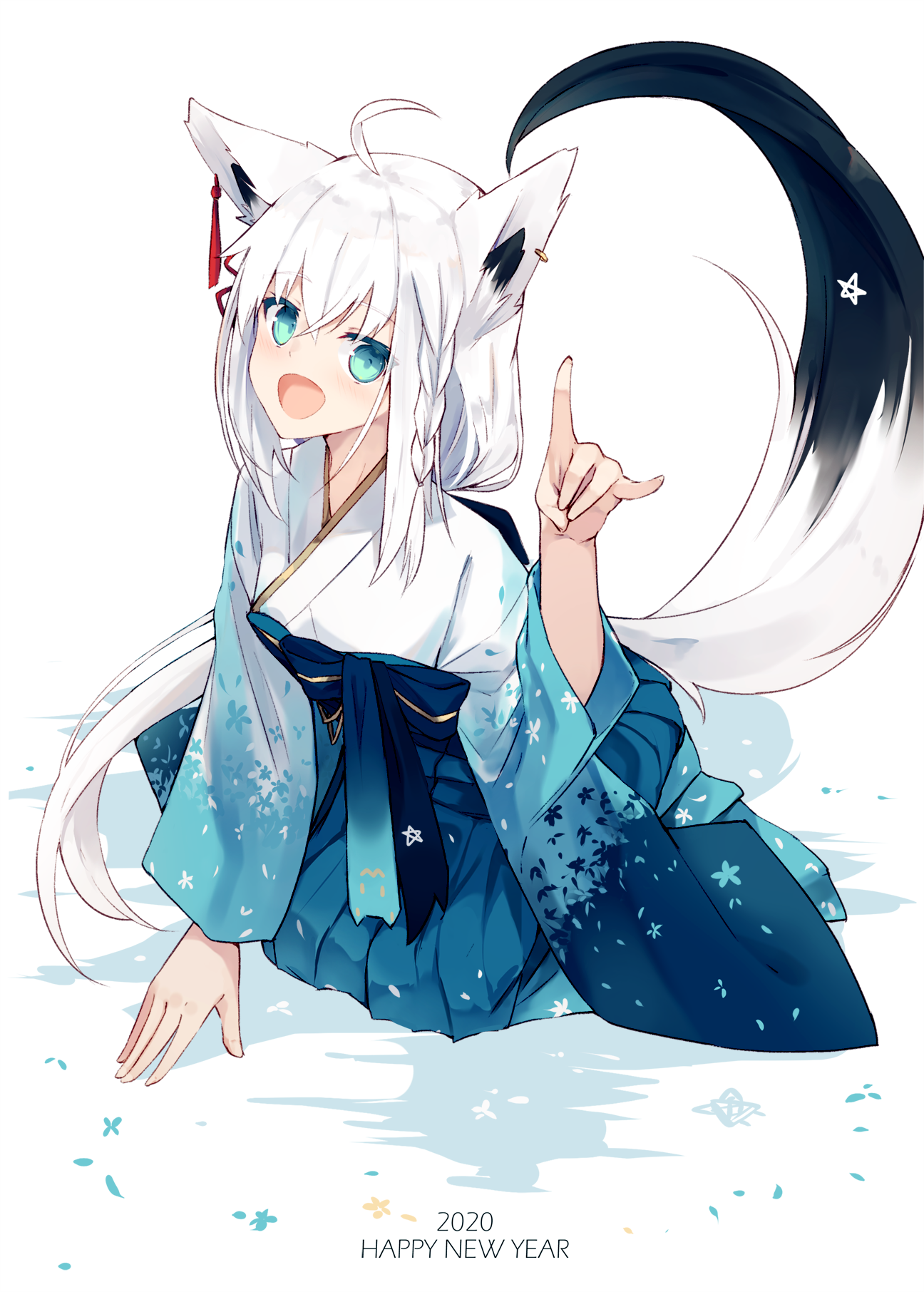 Shirakami Fubuki from Hololive in Kimono HD Phone Wallpaper
