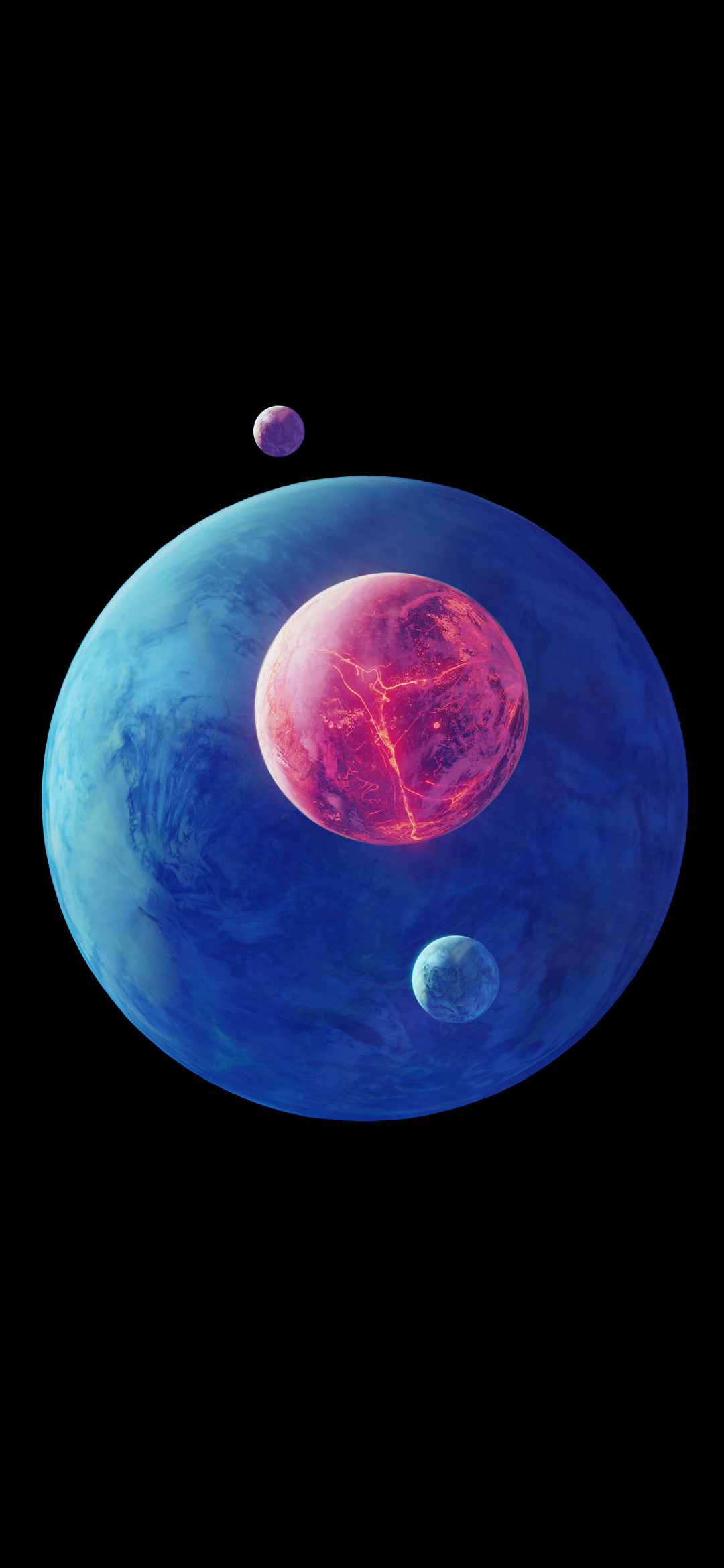 Digital art of planets in space HD Phone Wallpaper
