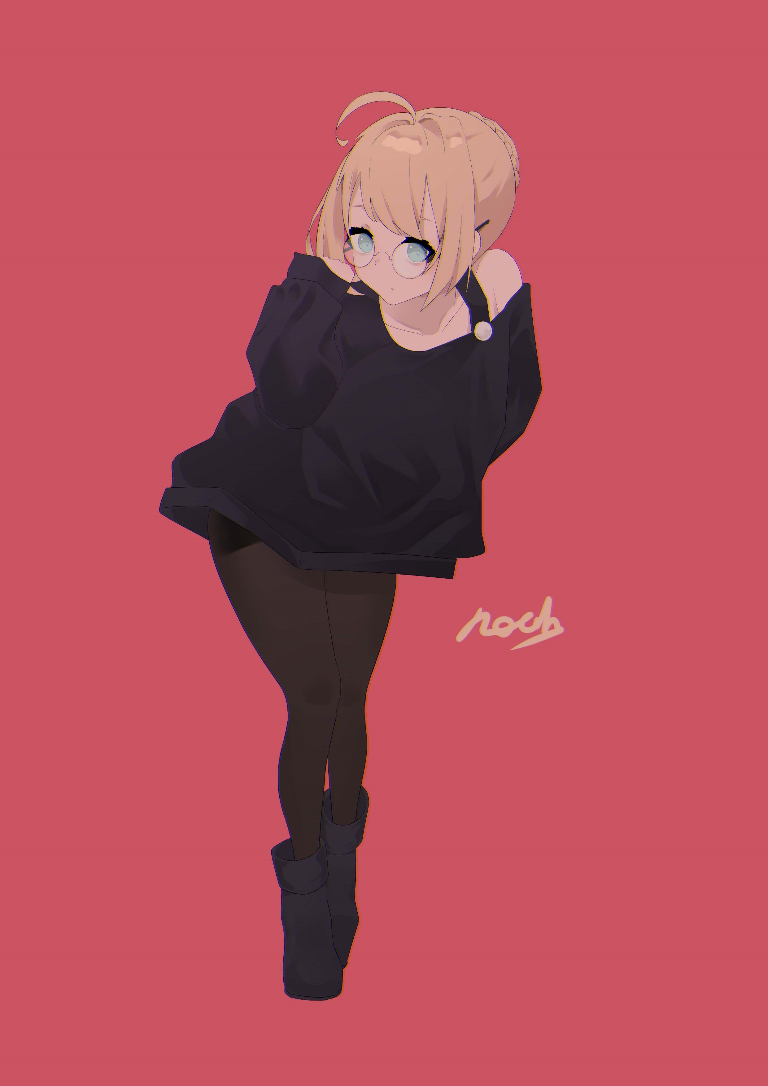 Saber from Fate/Stay Night with glasses HD Phone Wallpaper