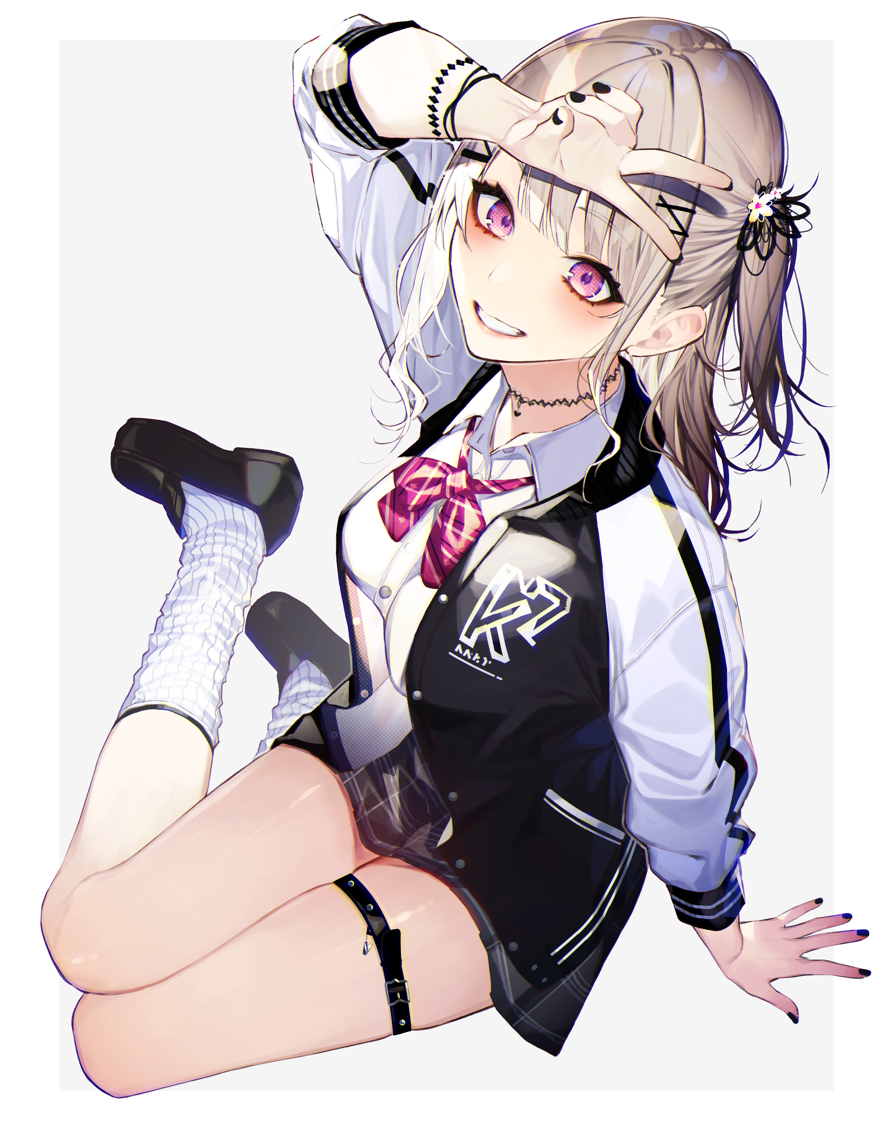 Anime girl with mask and school uniform HD Phone Wallpaper