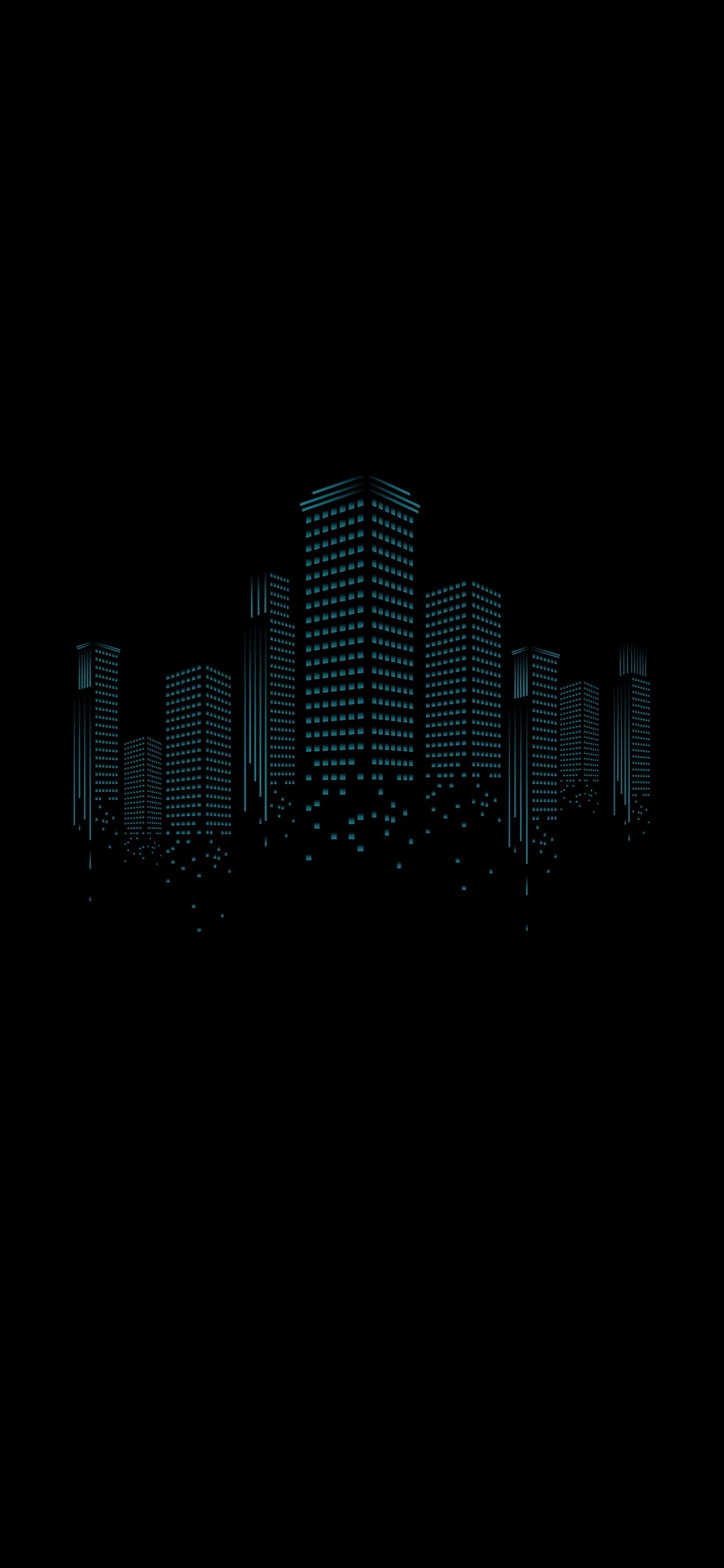 Cityscape with glowing windows at night HD Phone Wallpaper