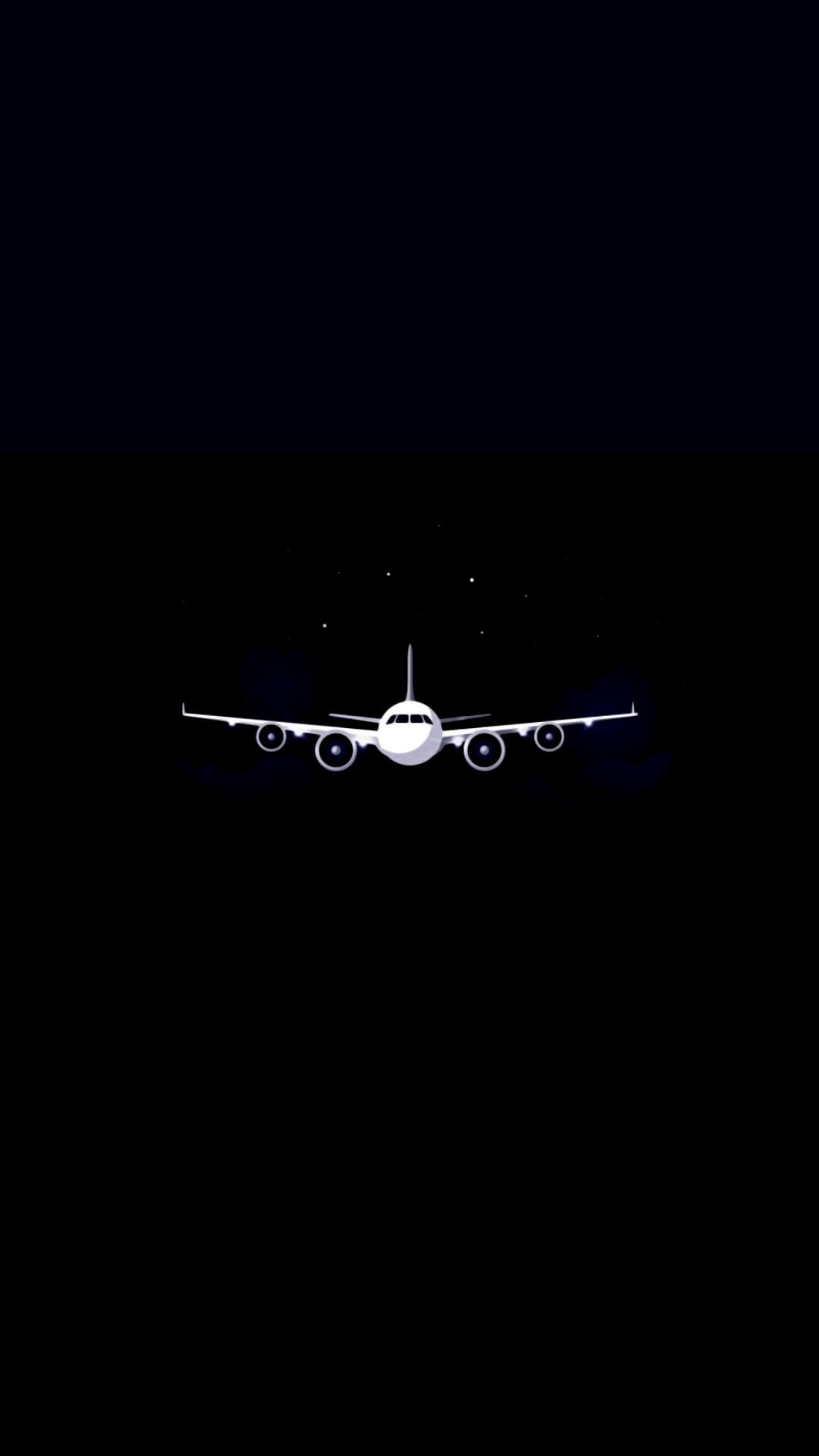 Airplane flying in the night sky HD Phone Wallpaper
