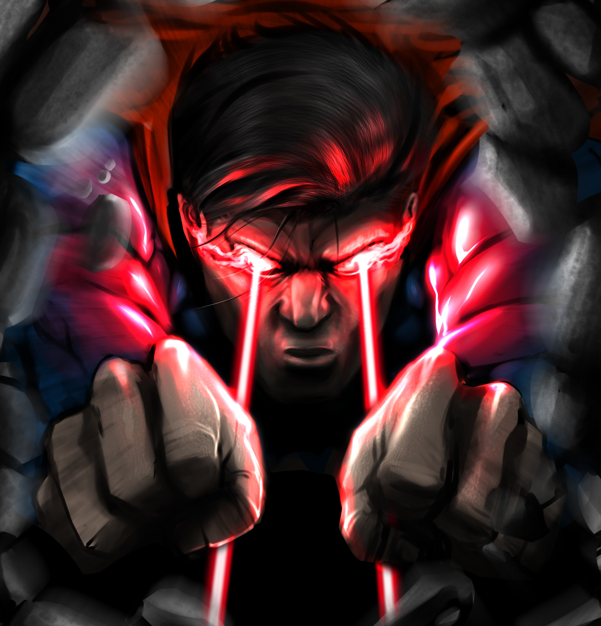 Superman using heat vision HD Wallpaper