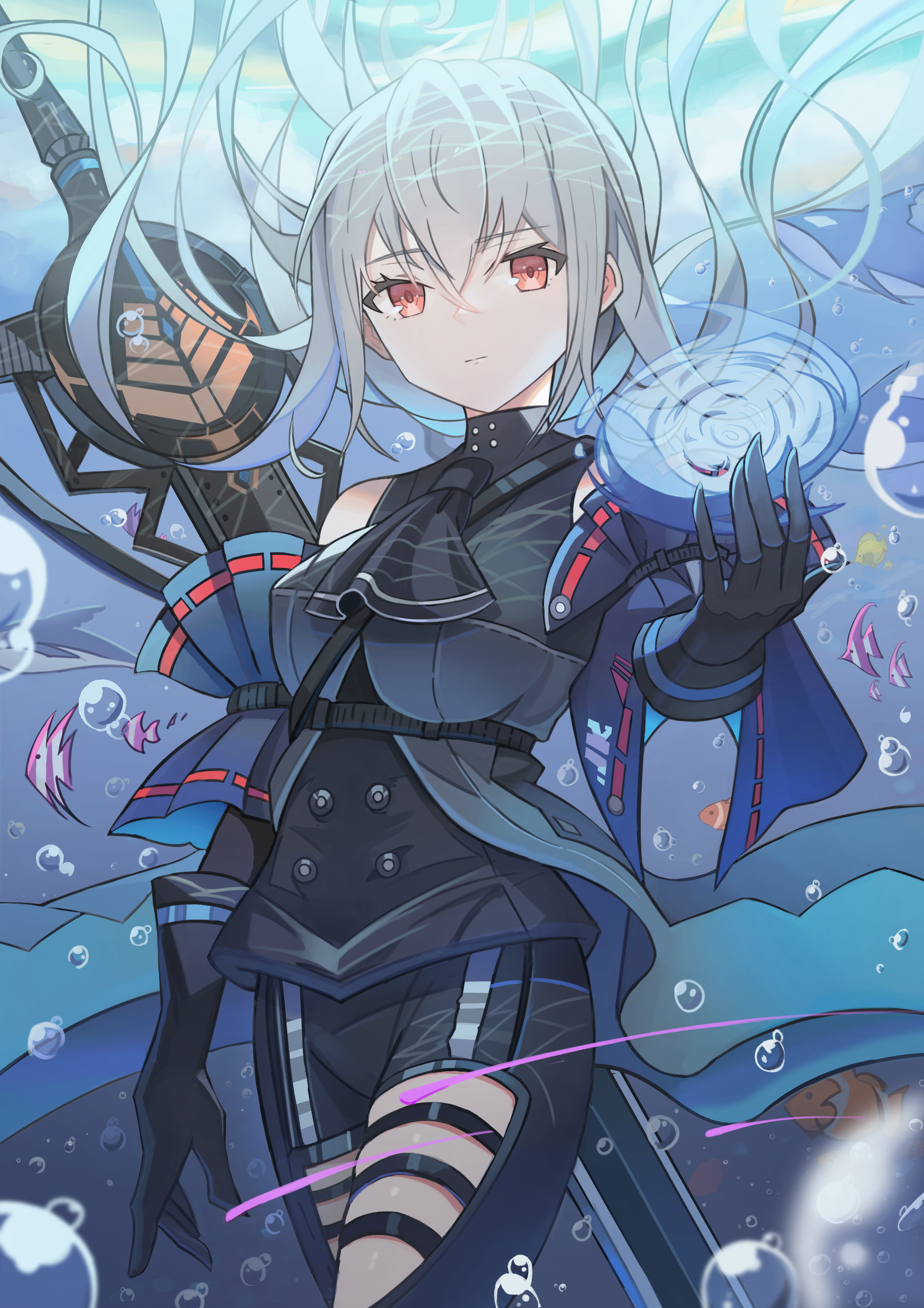 Arknights character with silver hair and red eyes HD Phone Wallpaper
