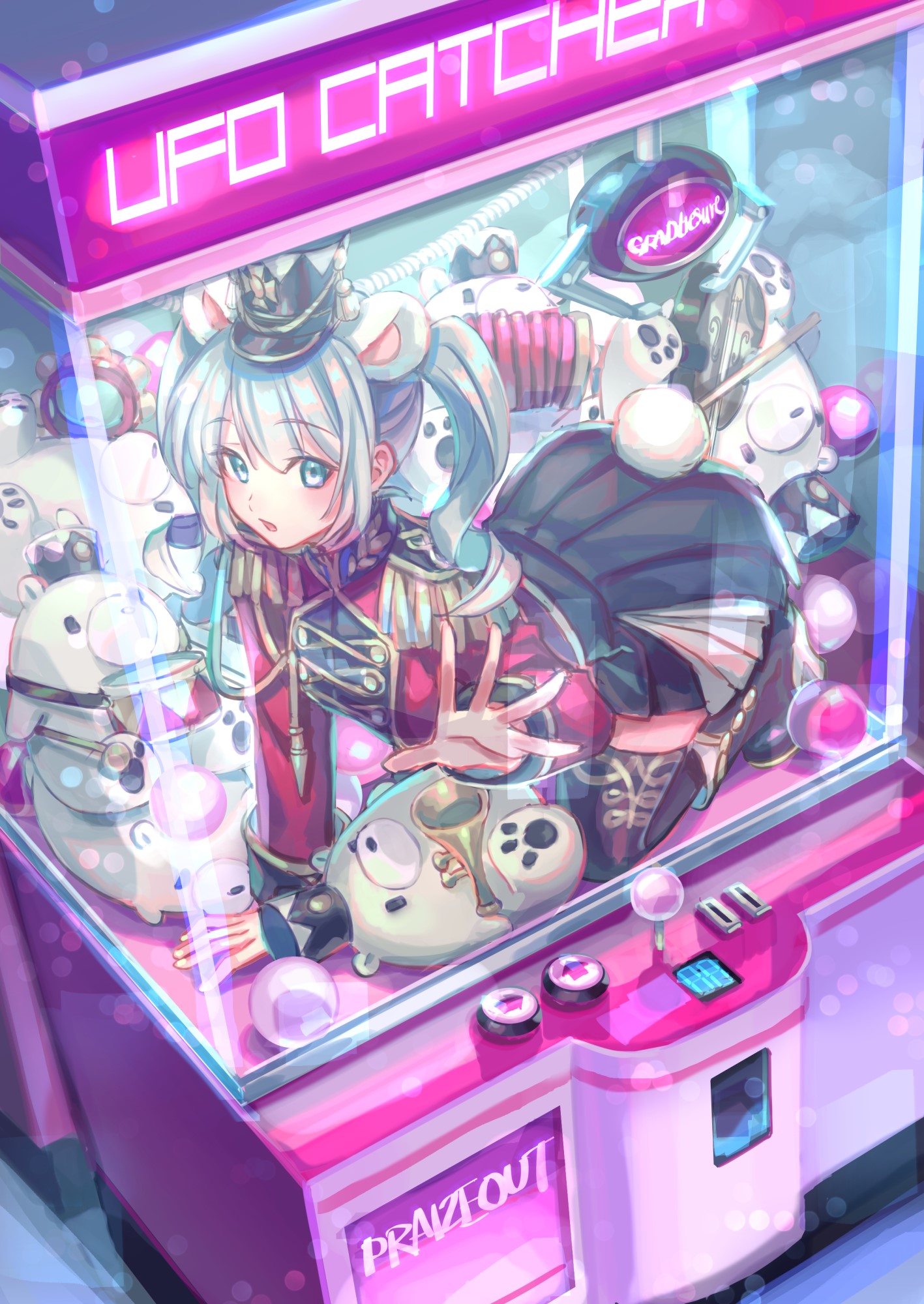 Anime girl in UFO catcher HD Phone Wallpaper
