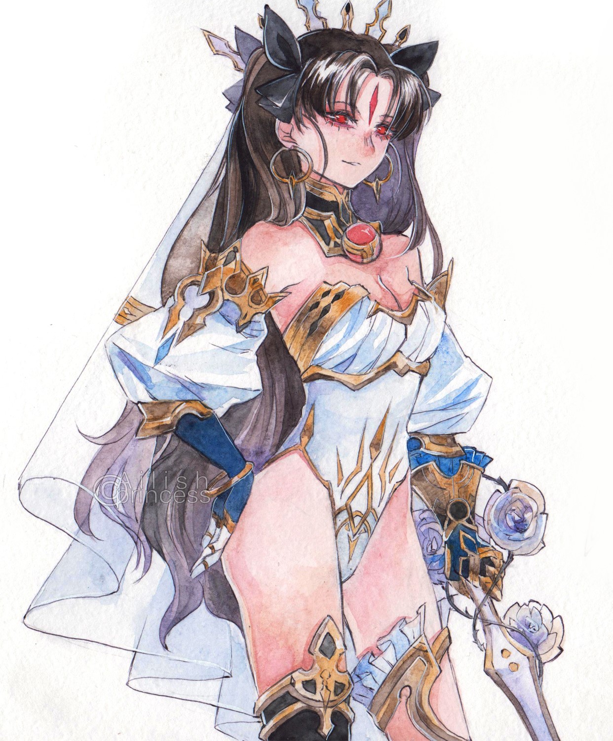 Ishtar from Fate/Grand Order in a wedding dress HD Phone Wallpaper