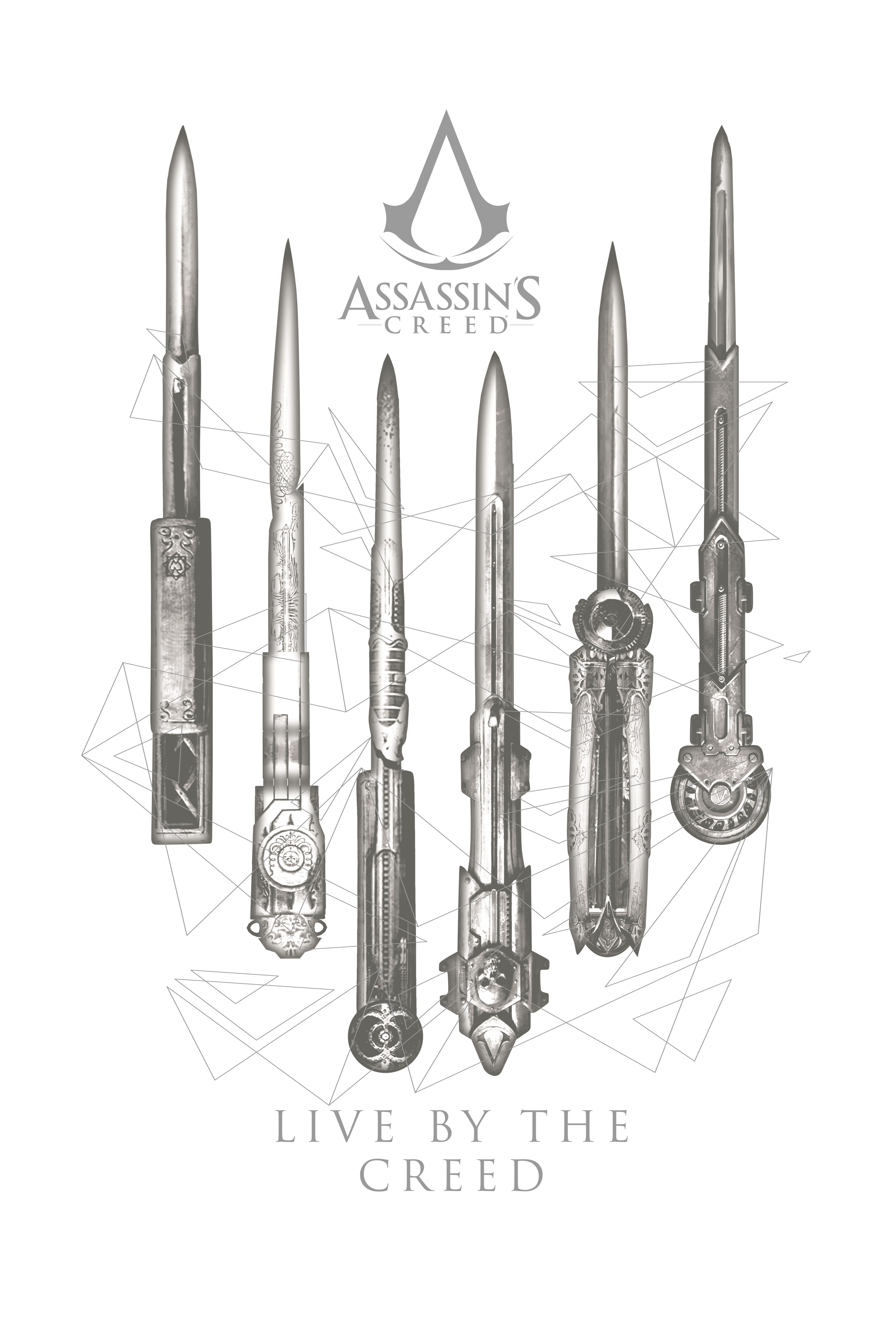 Assassin's Creed Hidden Blades and Logo HD Phone Wallpaper